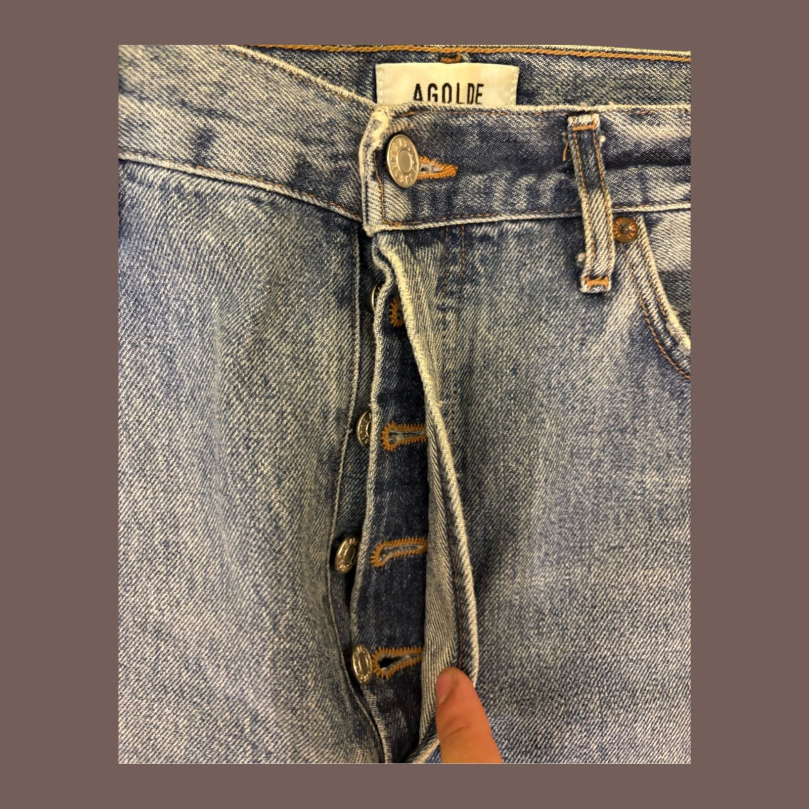 Agolde 90s Jeans | Agolde Distressed Blue | Cotton Straight Fit Size US 32 / EU 48 - 4 Thumbnail