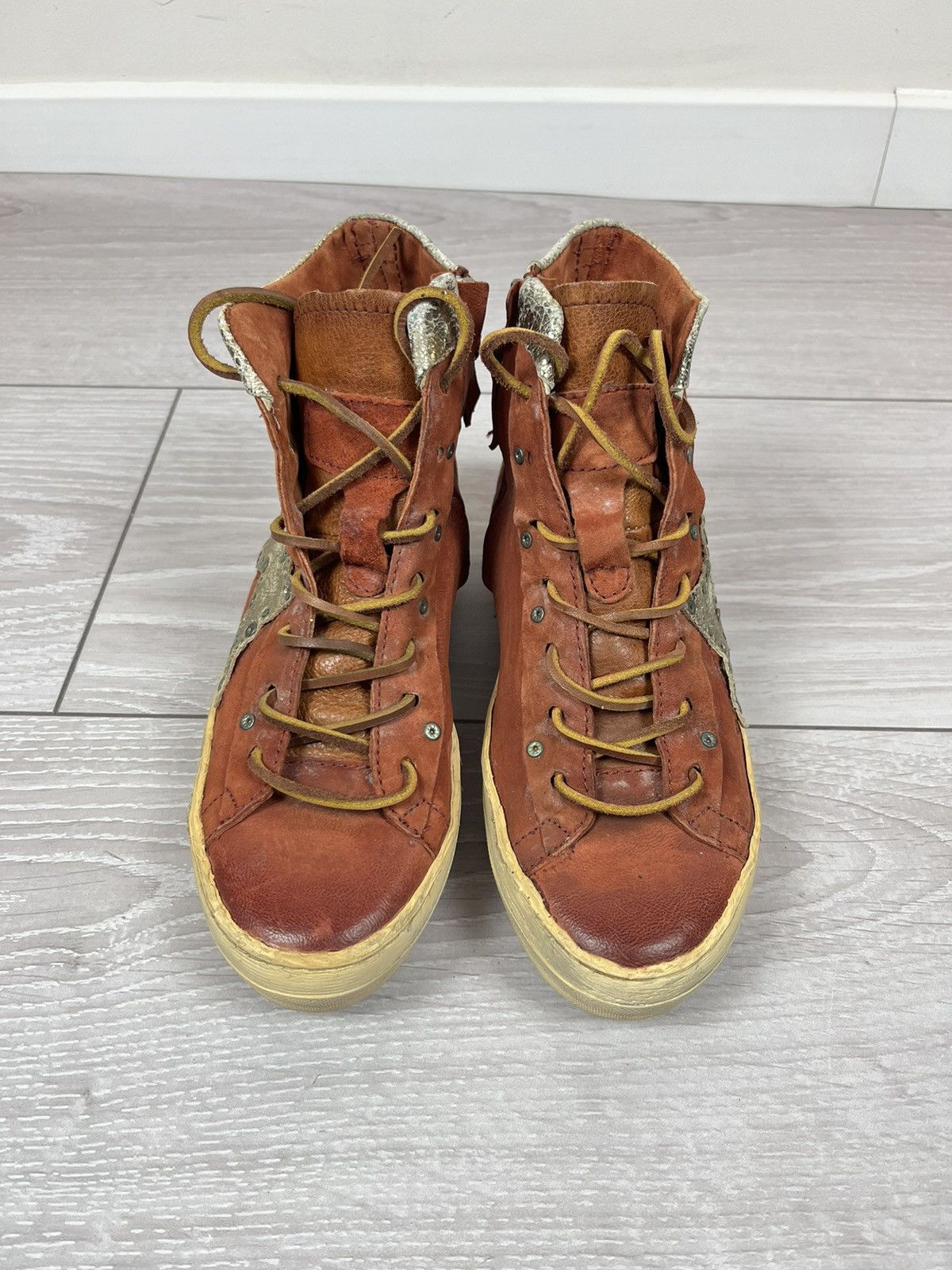 A.S.98 Airsteps A.S. 98 Avante Garde Leather Hi Top Sneakers Boots Size US 7 / IT 37 - 5 Thumbnail