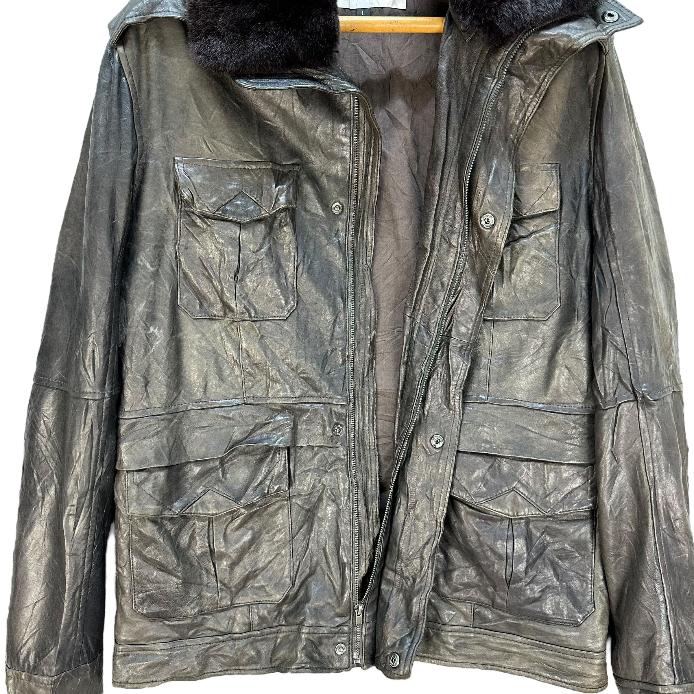 Balmain Vintage BALMAIN Fur Neck Sheepskin Leather Jacket #A65-1548 Size US L / EU 52-54 / 3 - 7 Thumbnail