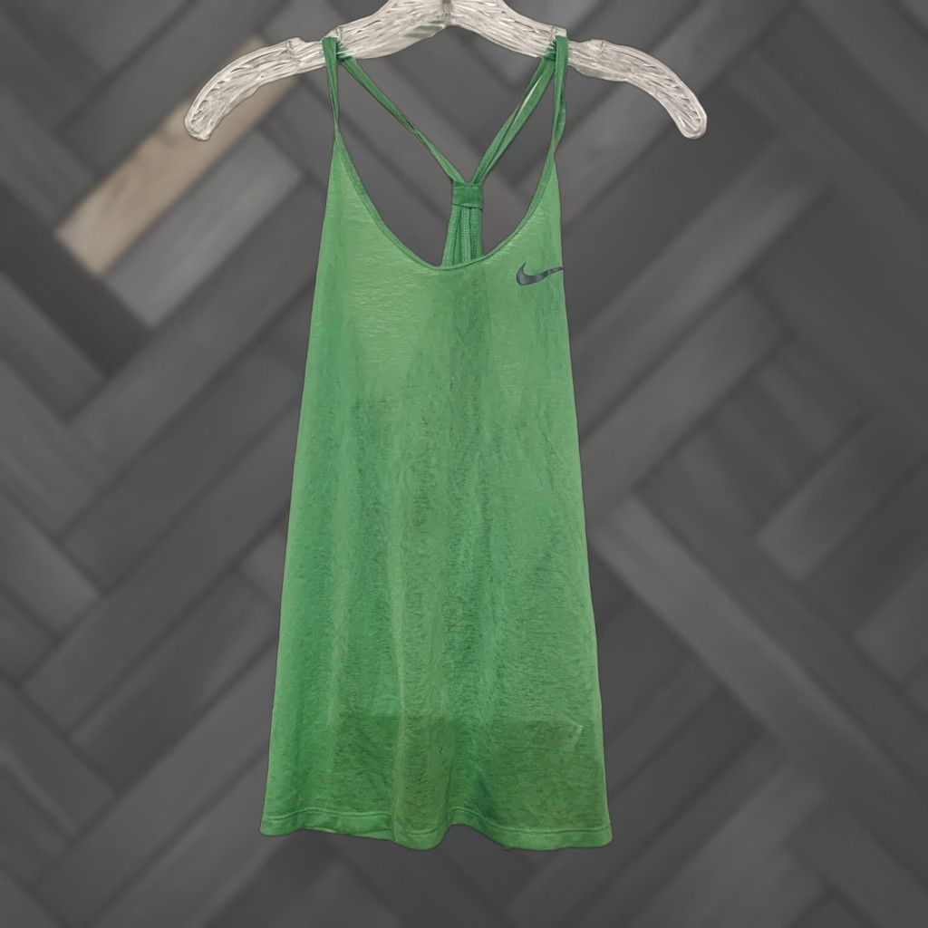 Nike Nike Dri-Fit Women's Racer Strappy Breeze Lightweight Tank Green M Shirt Women Sleeveless Activewear Size ONE SIZE - 1 Thumbnail