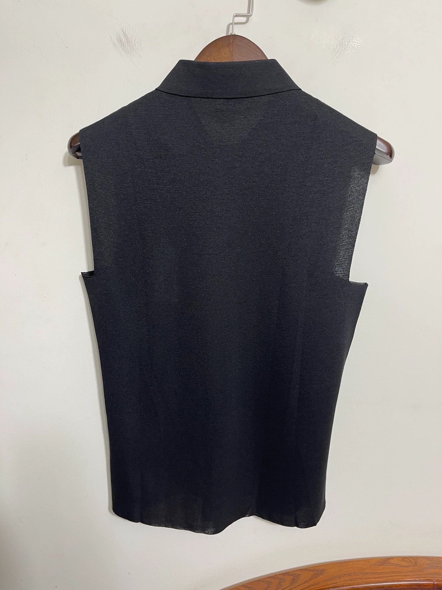 Saint Laurent Paris Saint Laurent Sleeveless Polo Shirt Black & Navy L/XL Size US XL / EU 56 / 4 - 2 Thumbnail