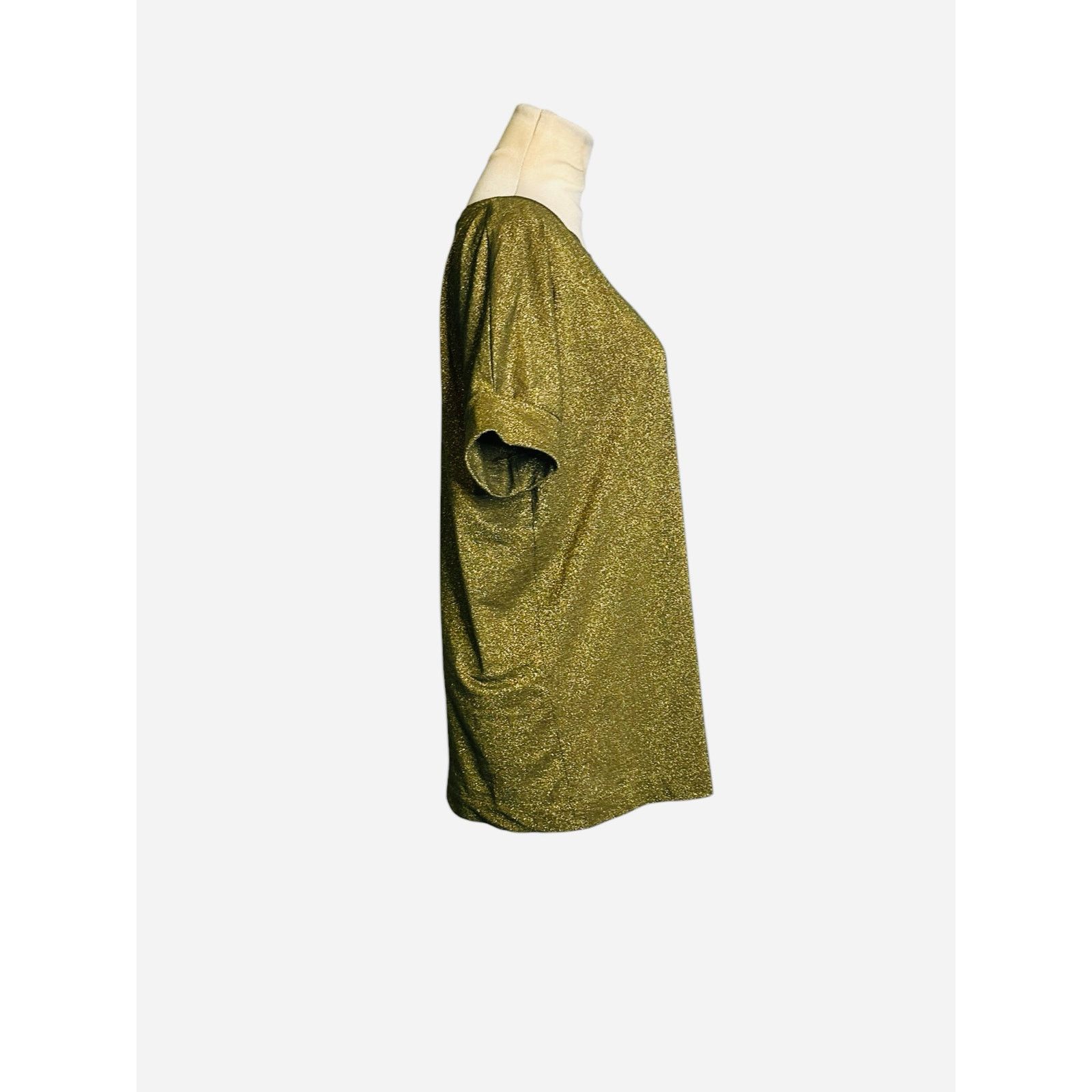 Mango Mango metallic gold cuffed short sleeves top size XS Size XS / US 0-2 / IT 36-38 - 7 Thumbnail