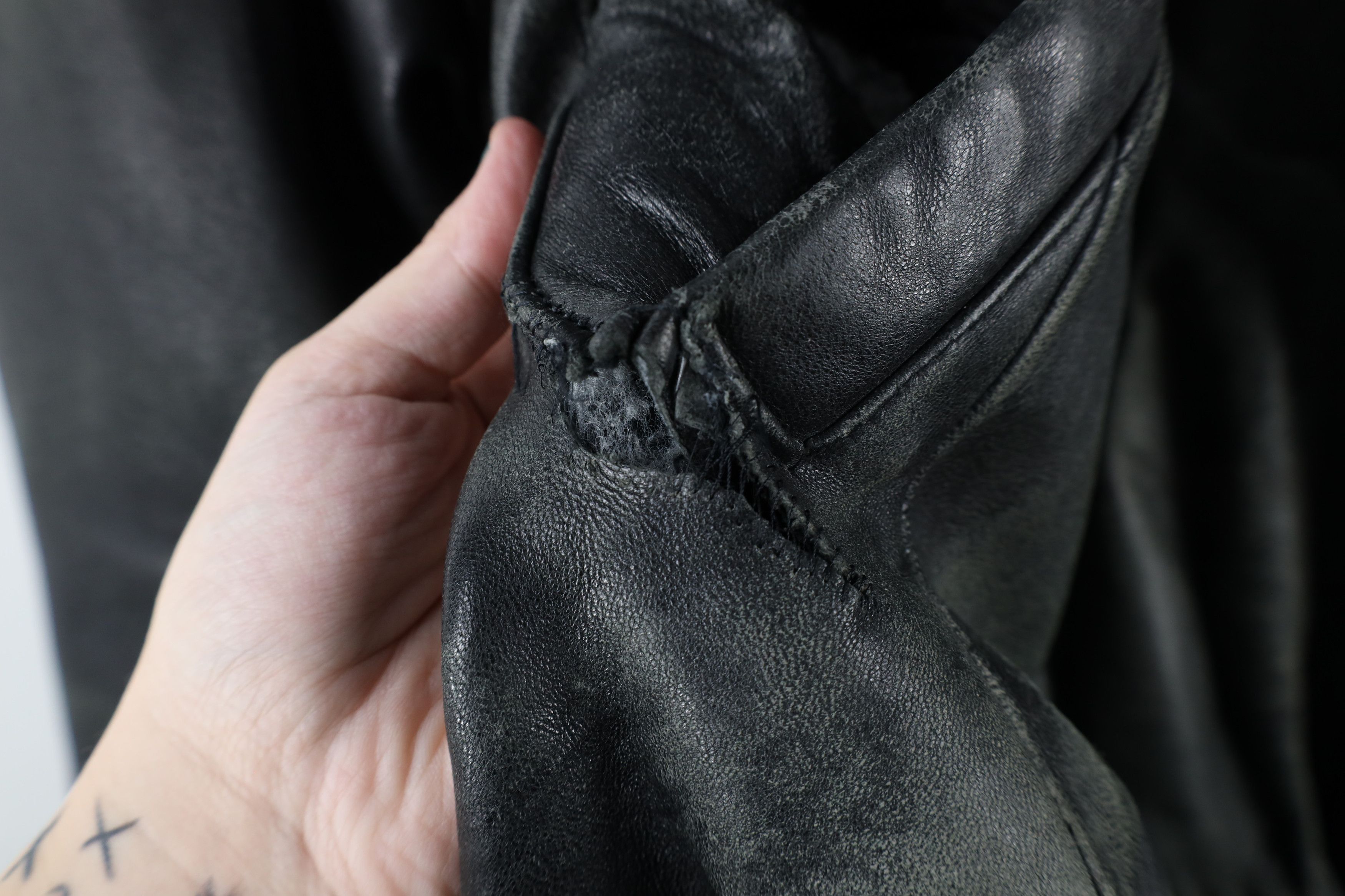 Vintage Vintage 90s Streetwear Leather Flight Bomber Jacket Black Size ONE SIZE - 5 Thumbnail