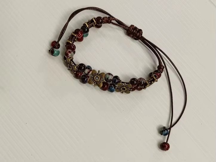 Handmade Flower Ceramic Bracelet Handmade Jewelry Gift For Her Size ONE SIZE - 3 Thumbnail