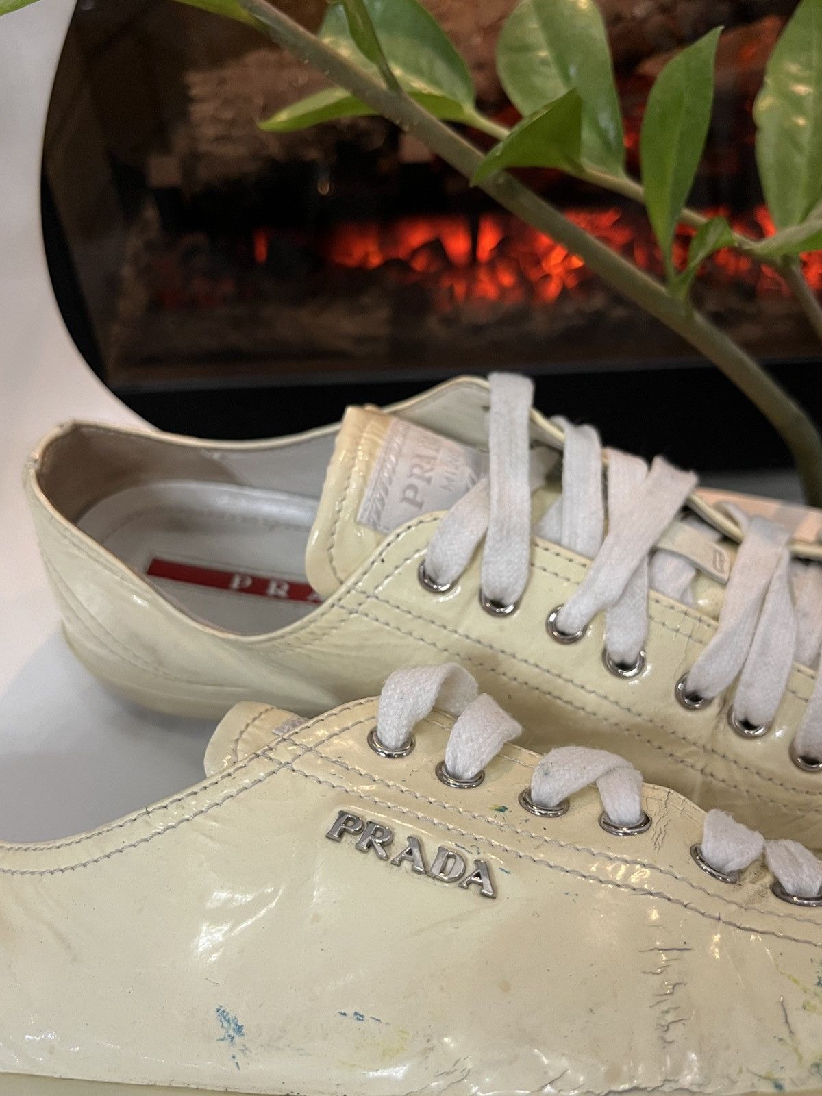 Prada 🔥00's Prada Americas Cup Painted Thrashed Vintage Sneakers Size US 6.5 / EU 39-40 - 10 Thumbnail