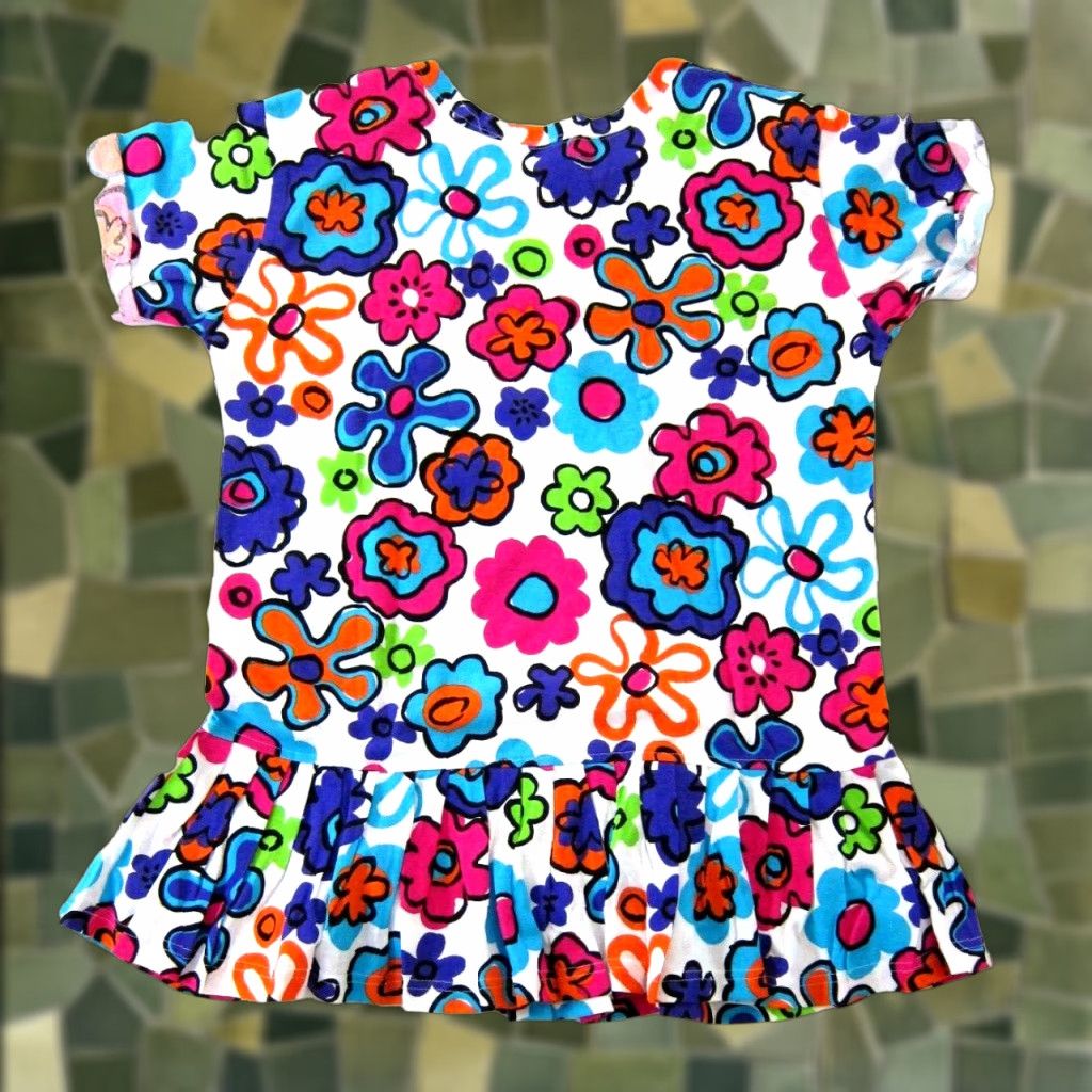 Pinko VINTAGE Earthquake Of San Francisco Cotton Pink Blue Green Floral T-Shirt Smock Dress M Size M / US 6-8 / IT 42-44 - 1 Thumbnail