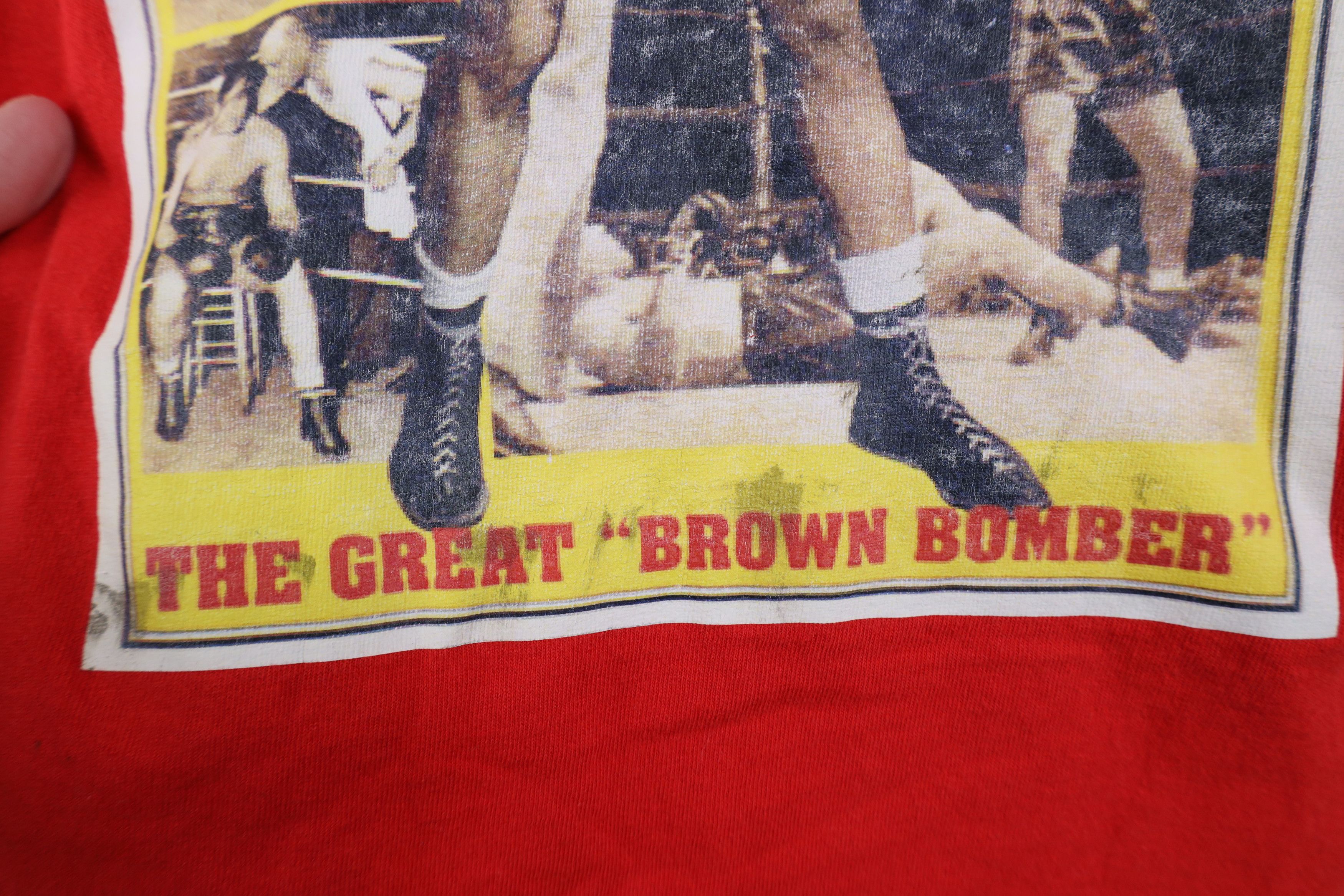 Vintage Vintage 90s Y2K Joe Louis The Great Brown Bomber T-Shirt Size US XXL / EU 58 / 5 - 8 Thumbnail