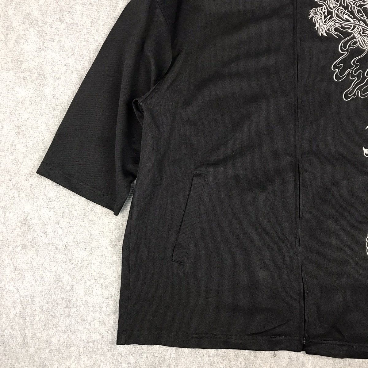 JAPANERS DRAGON EMBROIDERY ZIPPER JACKET SHORT SLEEVE JACKET