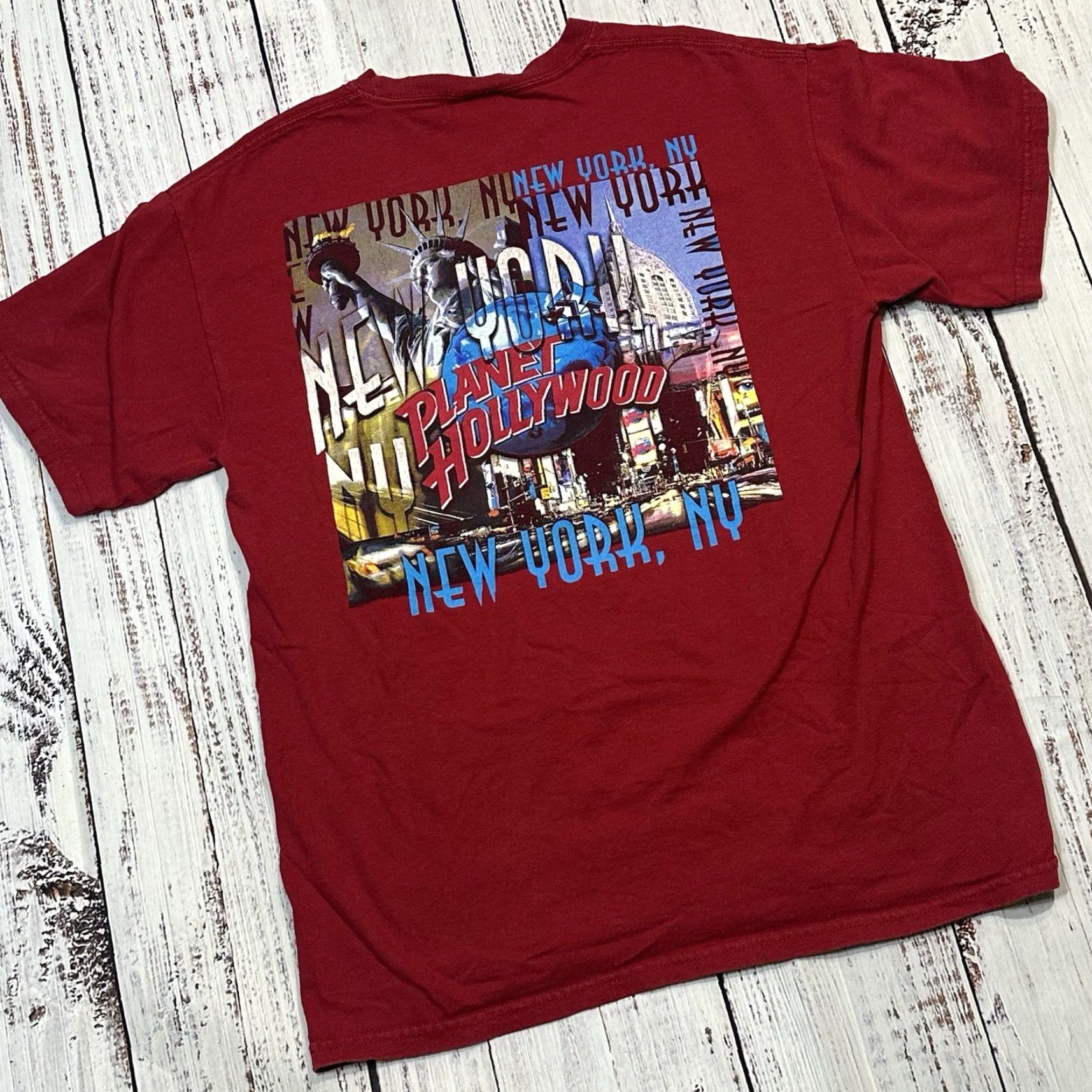 Planet Hollywood VTG Planet Hollywood Tee Shirt Adults M Red City 90s Logo Graphic Print Vintage Mens Womens Boys Girls Size US M / EU 48-50 / 2 - 3 Thumbnail