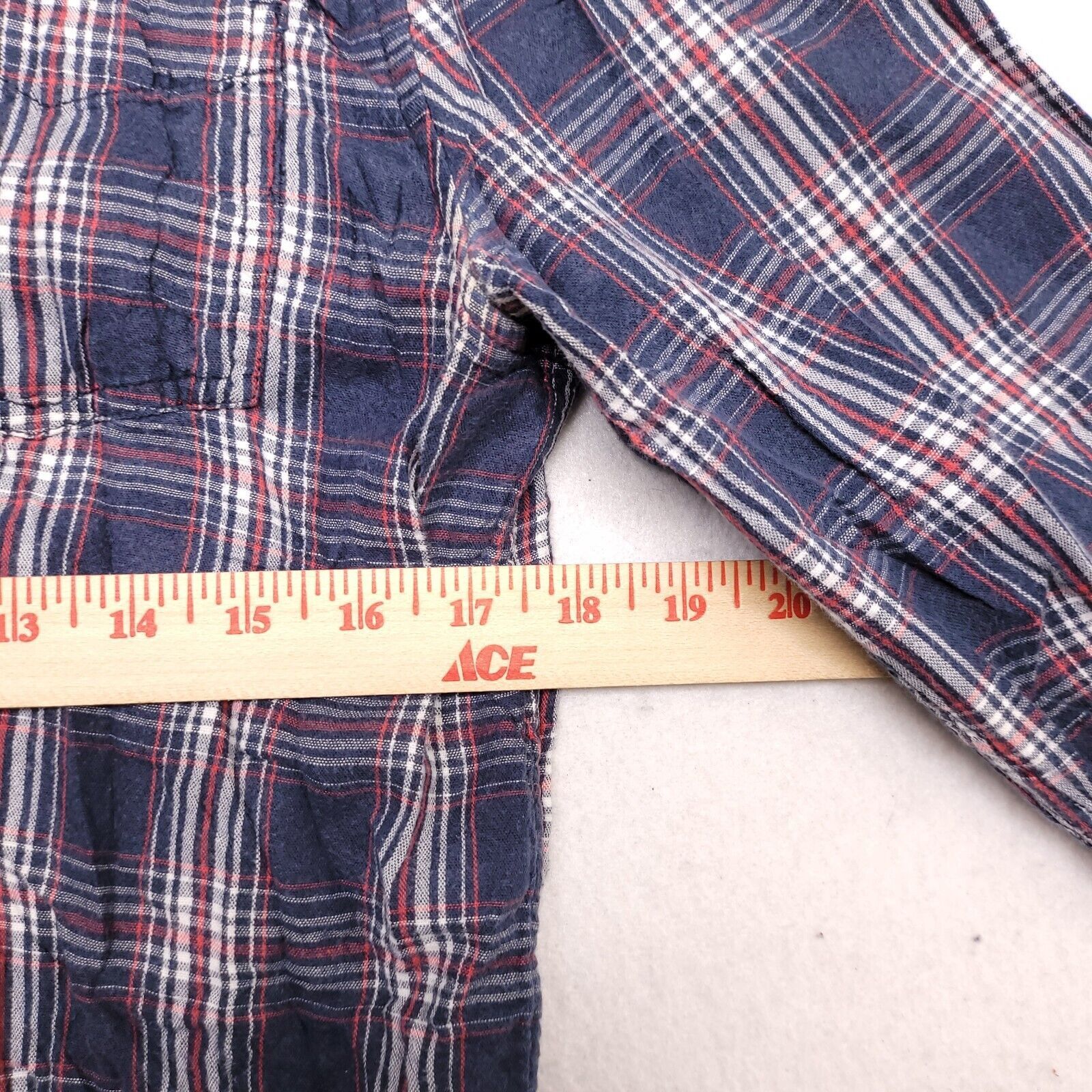 1901 1901 Tartan Flannel Shirt Mens Size Large L Blue Red White Size US L / EU 52-54 / 3 - 9 Thumbnail
