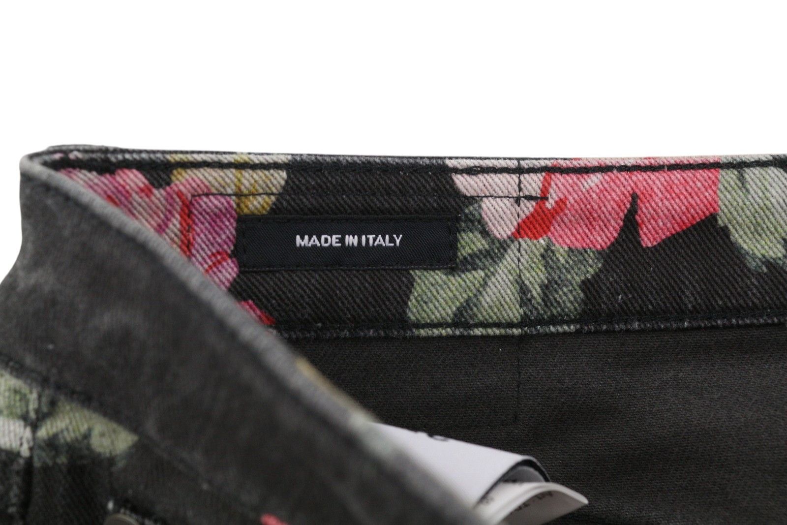 R13 KICK FIT 27 Rose Print Slim Straight Cropped Jeans 85847 Size 27" / US 4 / IT 40 - 6 Thumbnail