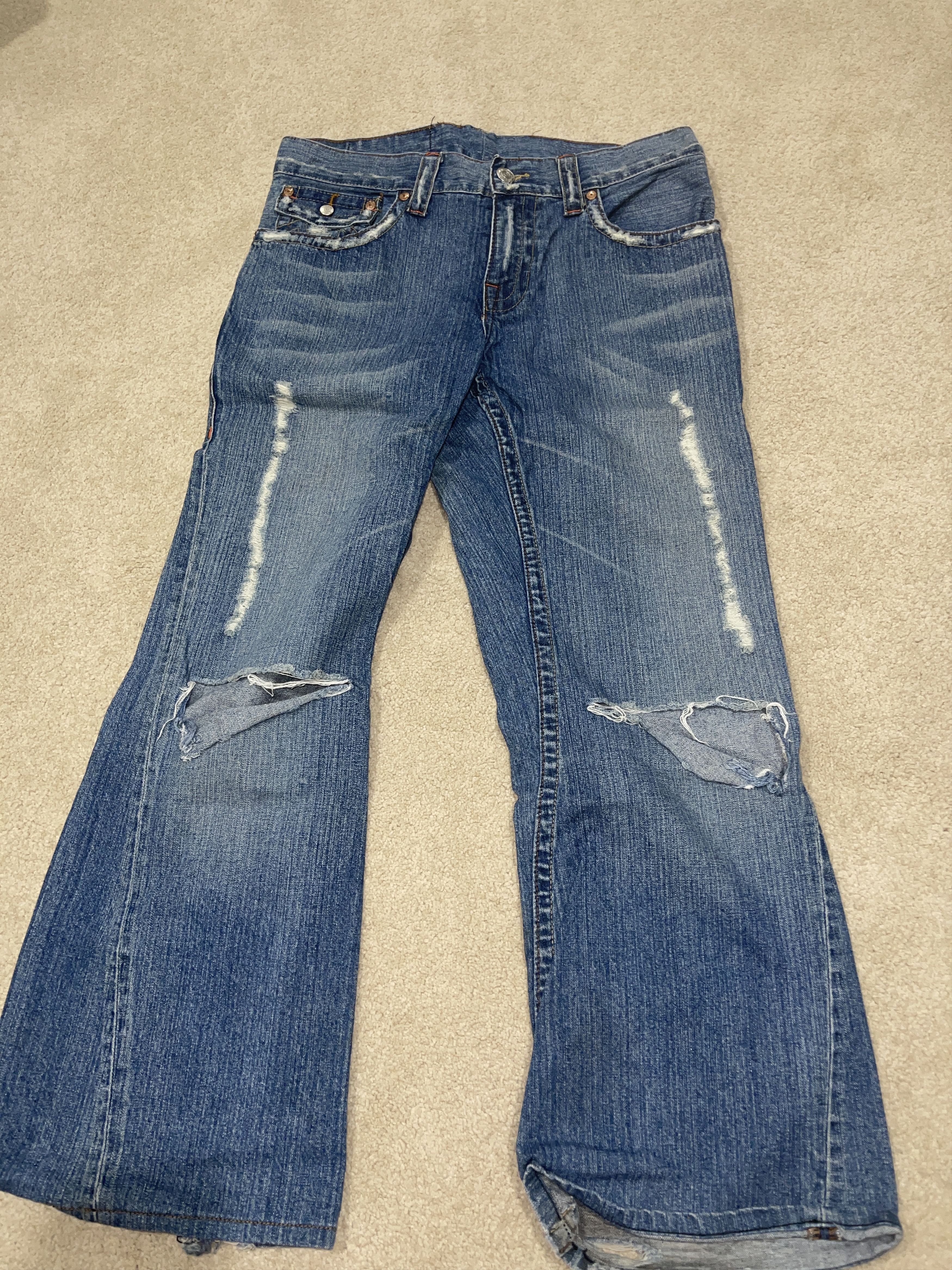 True Religion Vintage True Religion Men's Used Light Blue Ripped Jeans Size US 34 / EU 50 - 3 Thumbnail
