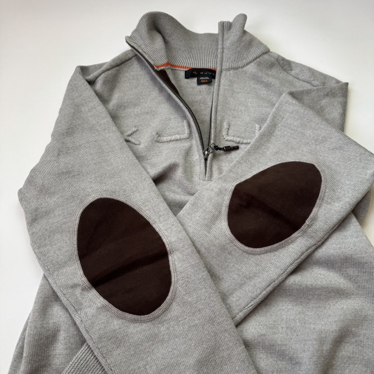 KJUS Gray Kjus 1/3 Zip Sweater Merino Wool Big Logo Old Money Size US L / EU 52-54 / 3 - 9 Thumbnail