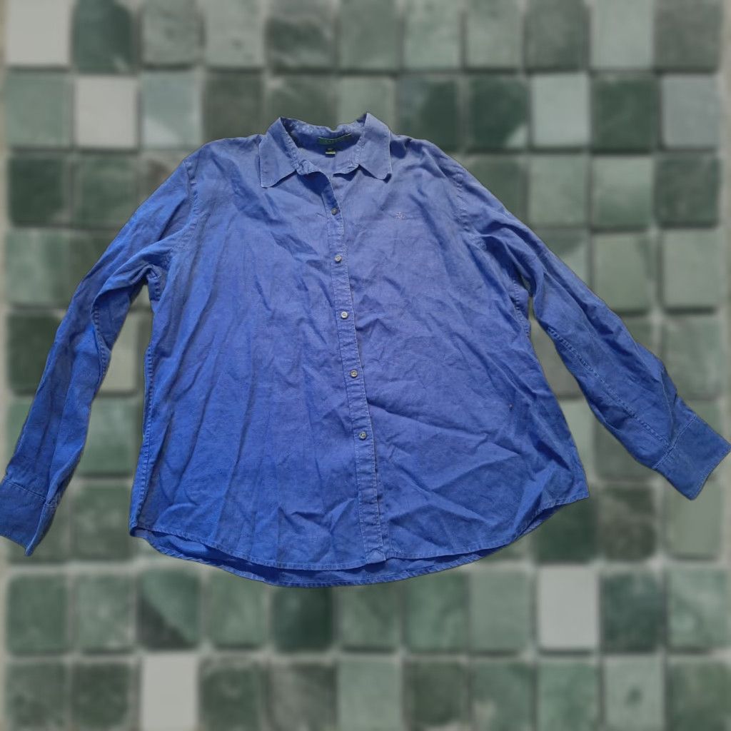Vintage City Chic Womens Shirt Long Sleeve Large 20 Blue Laced Shoulder & Sleeve Size L / US 10 / IT 46 - 1 Thumbnail