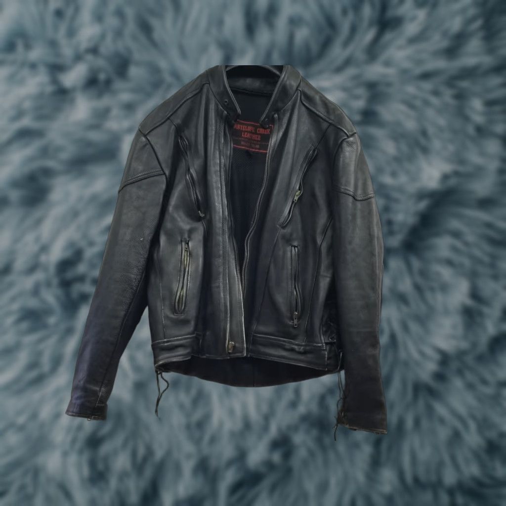 Vintage Antelope Creek Leather Motorcycle Jacket Mens Size 44 Black Embroidered Jacket Size US S / EU 44-46 / 1 - 1 Thumbnail