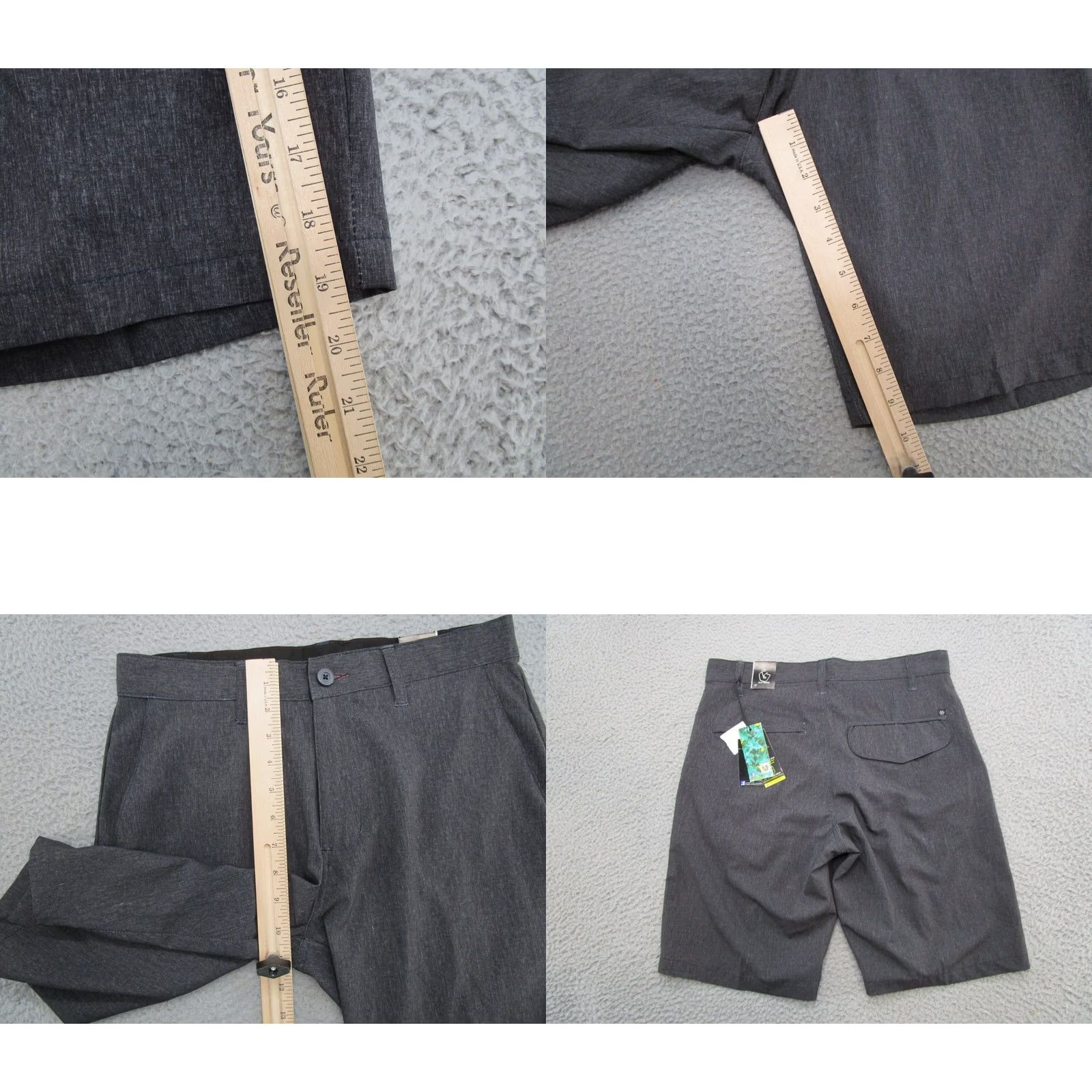 Burnside Burnside Shorts Men's Performance Dual Action Stretch Board Shorts Size 29 NEW Black Solid Logo Pockets 90s? Size US 29 - 8 Thumbnail
