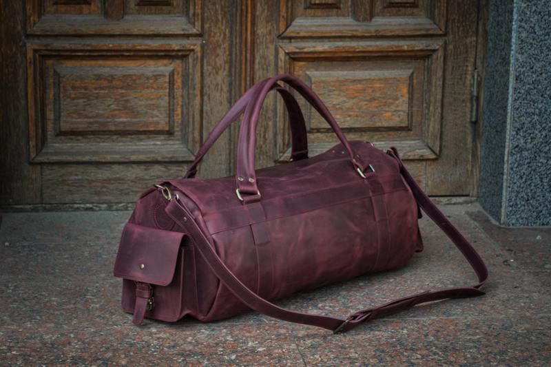 Handmade Genuine vintage leather travel bag. Duffel Bag Size ONE SIZE - 2 Thumbnail