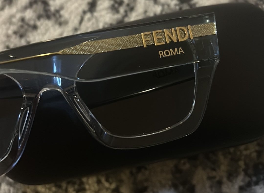Fendi Fendi Fendi Roma 63 MM Rectangular Sunglasses in light blue Size ONE SIZE - 4 Thumbnail
