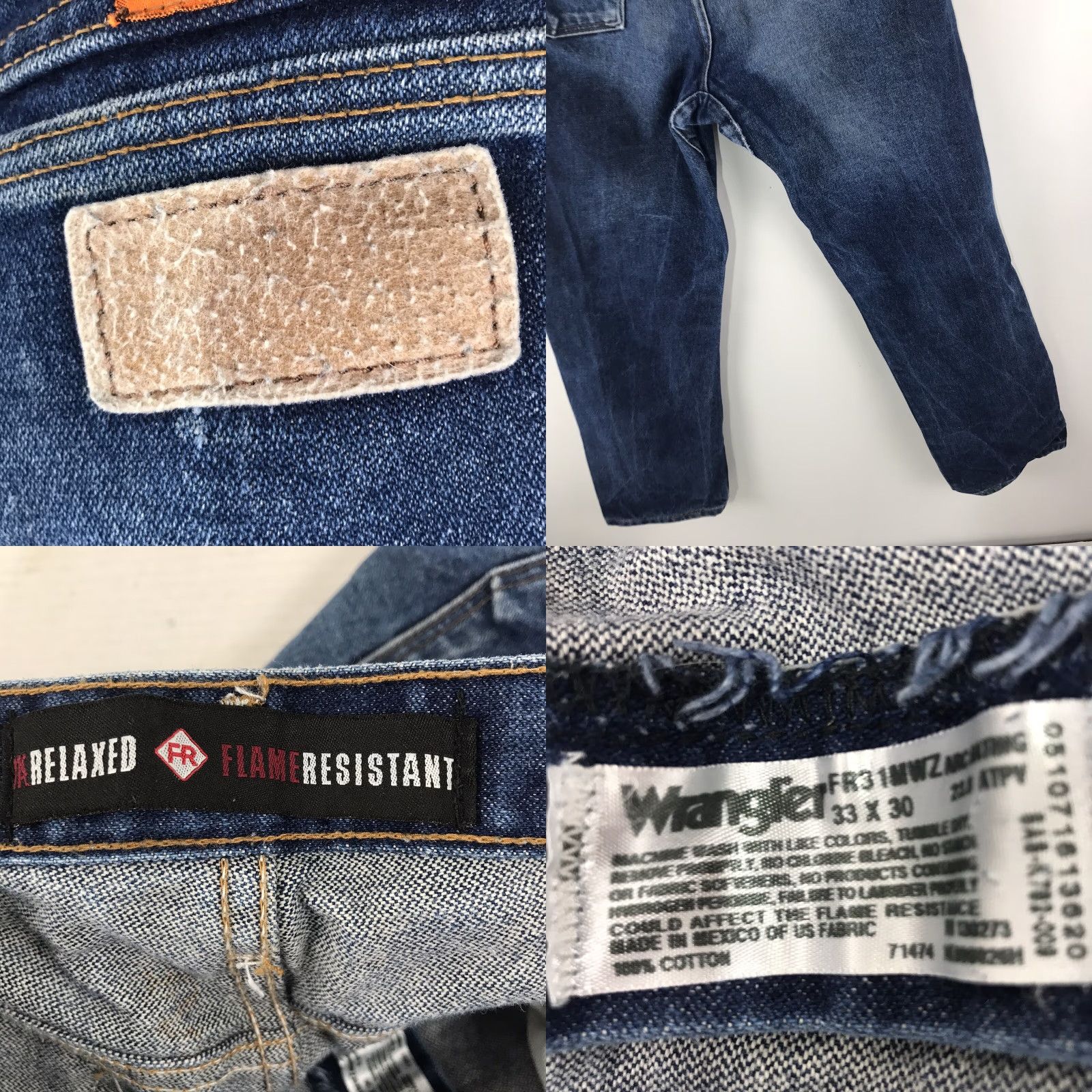 Wrangler VINTAGE Wrangler Flame Resistant Jeans Mens Size 33 Waist 30 Inseam Blue Steel Cowboy Western Size US 33 - 8 Thumbnail