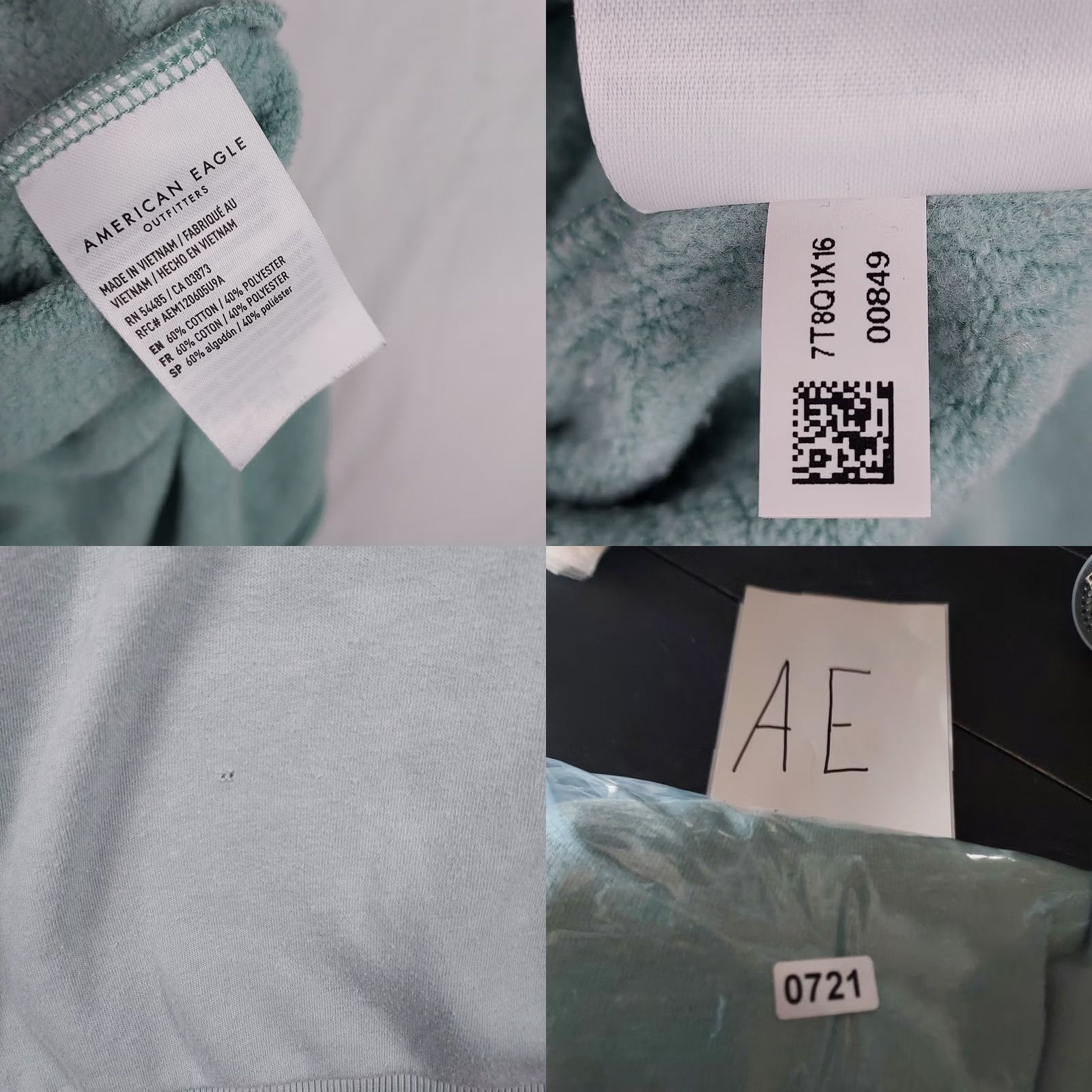 American Eagle Outfitters American Eagle Sweatshirt Women’s S Sage Green Gray Contrast Pullover Long Sleev Size S / US 4 / IT 40 - 8 Thumbnail