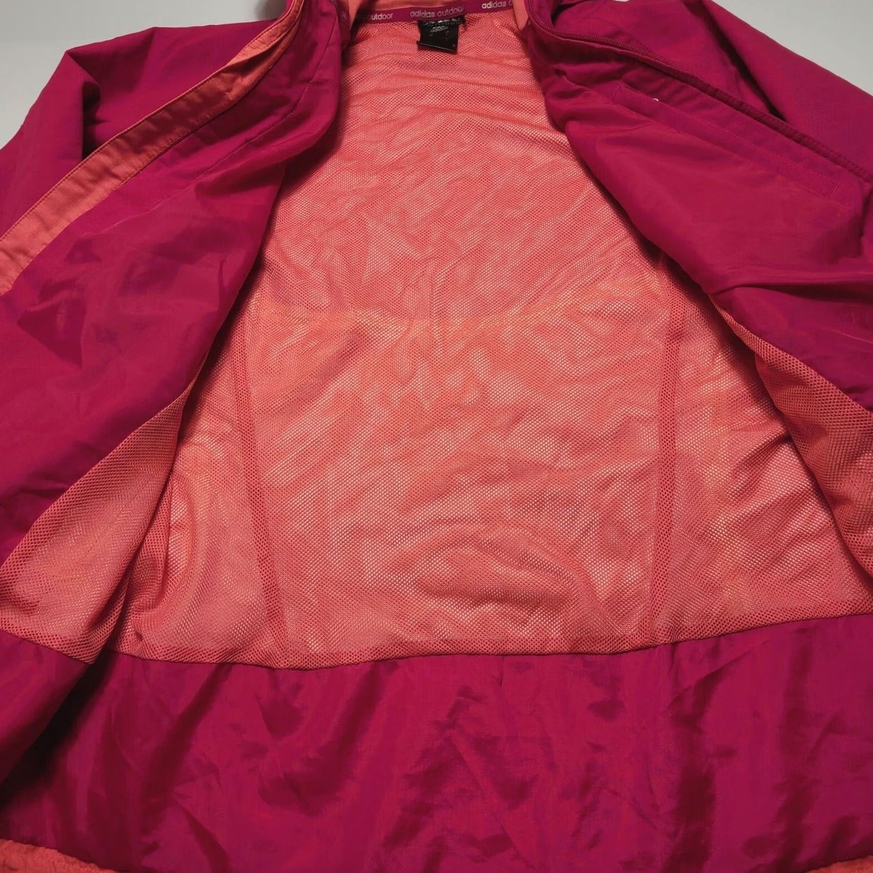 Adidas Adidas Outdoor Women's Large Climaproof Rain Windbreaker Jacket Peach Pink Hood Jacket Size L / US 10 / IT 46 - 3 Thumbnail