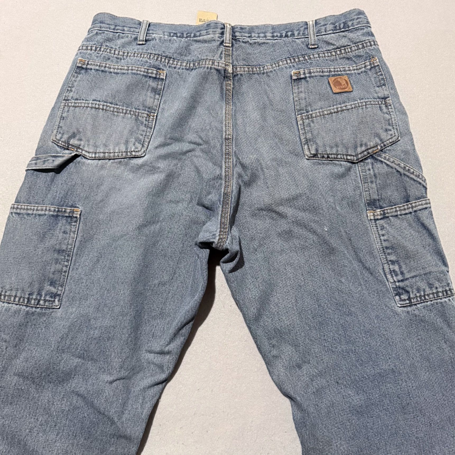 Denime Berne Jeans Blue Denim Flannel Lined Carpenter 40x34 - Distressed Workwear Shirts? Size US 36 / EU 52 - 5 Thumbnail