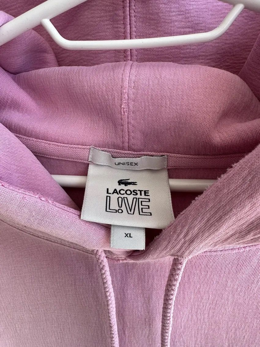 Lacoste × Vintage Vintage Lacoste Live Unisex Distressed Pink Hoodie Size US XL / EU 56 / 4 - 9 Thumbnail