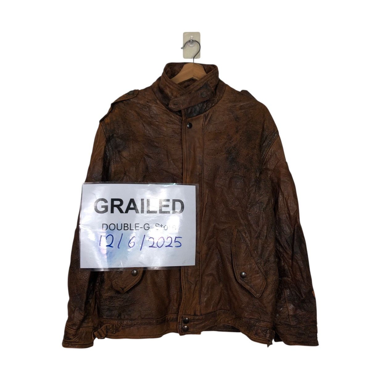 📌Vintage Fly Bomber Leather Jacket Freetime Issey Miyake