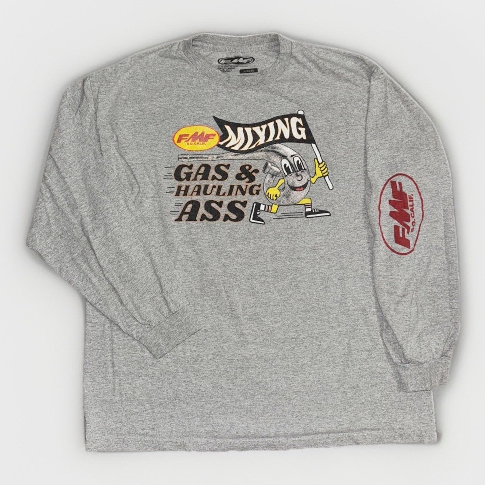 Vintage FMF Motocross Long Sleeve Graphic Shirt Grey XL Y2K Vintage Size US XL / EU 56 / 4 - 1 Thumbnail