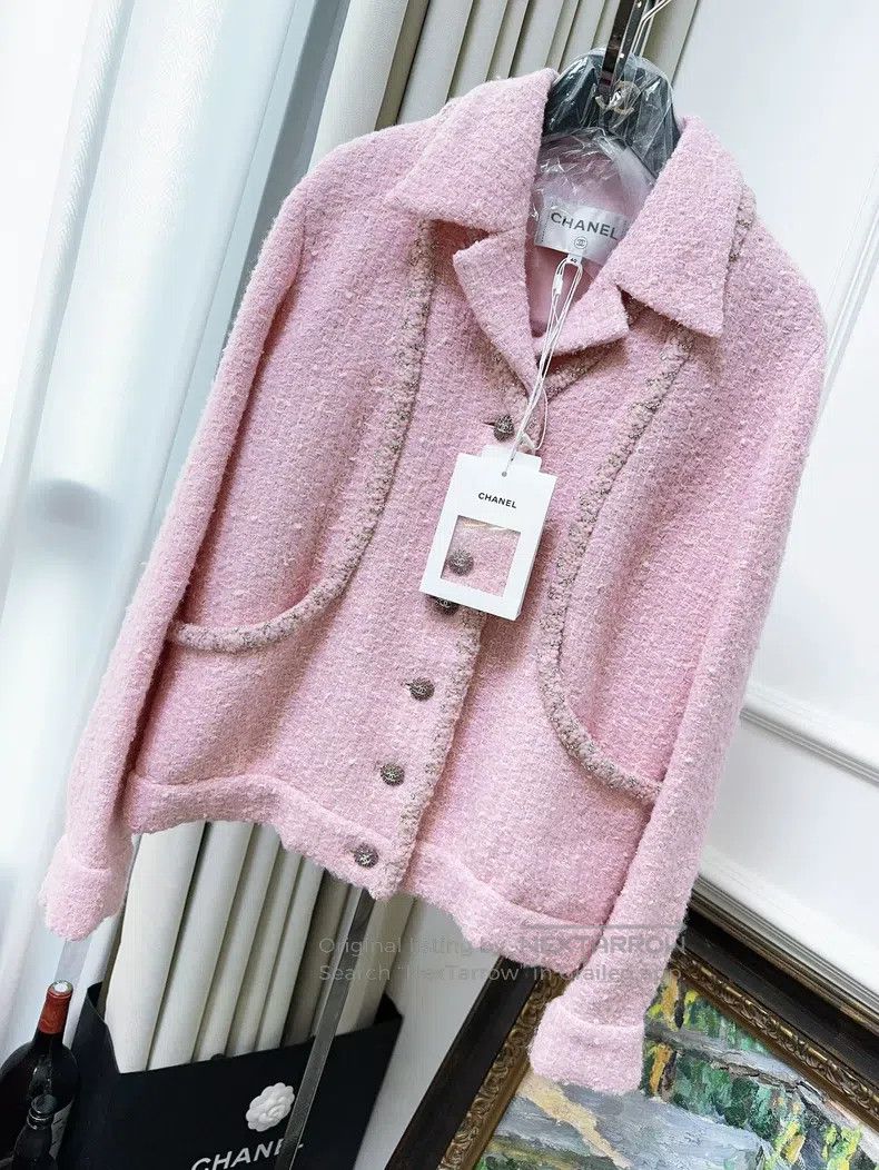 Chanel Chanel 23k autumn and winter pink tweed diamond-encrusted Size S / US 4 / IT 40 - 1 Thumbnail