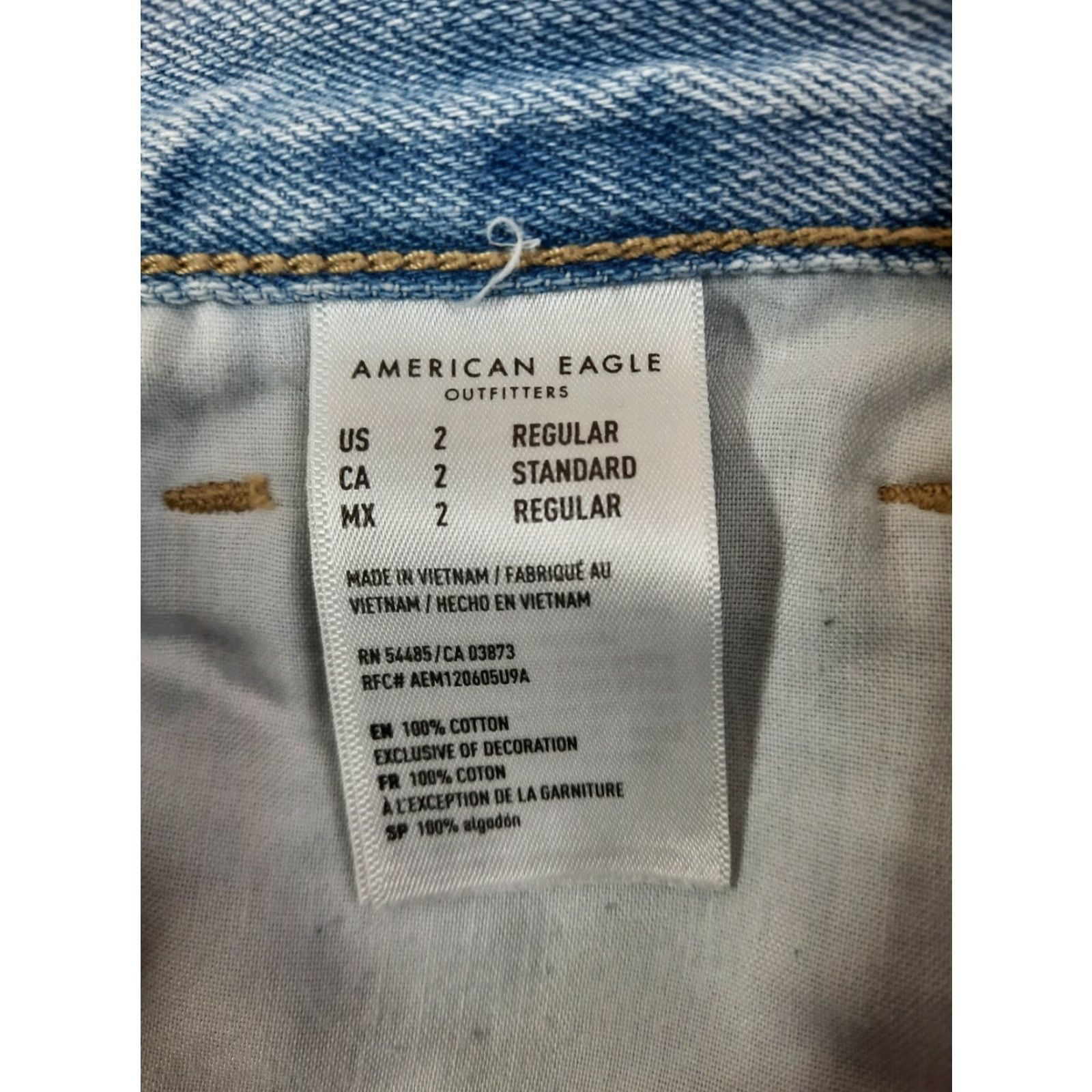 American Eagle Outfitters American Eagle Women's Mom Jeans 2 Blue Stretch High Rise Tapered Pin Stripe Size 26" / US 2 / IT 38 - 5 Thumbnail