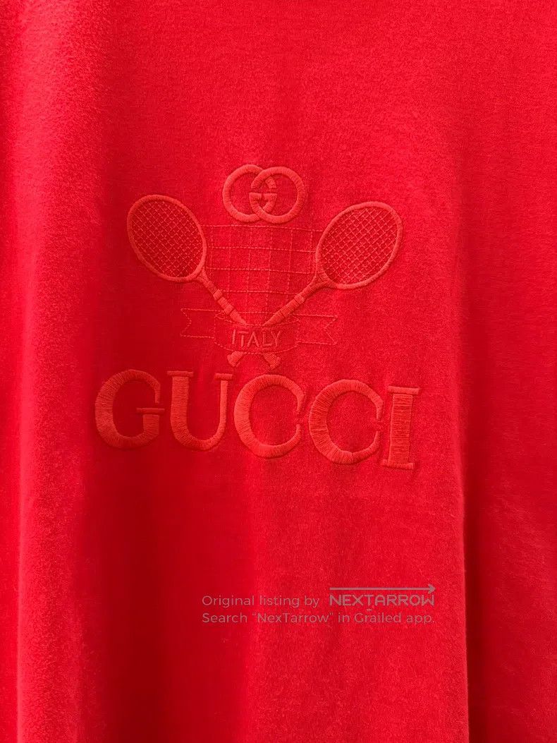 Gucci Gucci Red tennis racket embroidered short sleeves Size US S / EU 44-46 / 1 - 3 Thumbnail