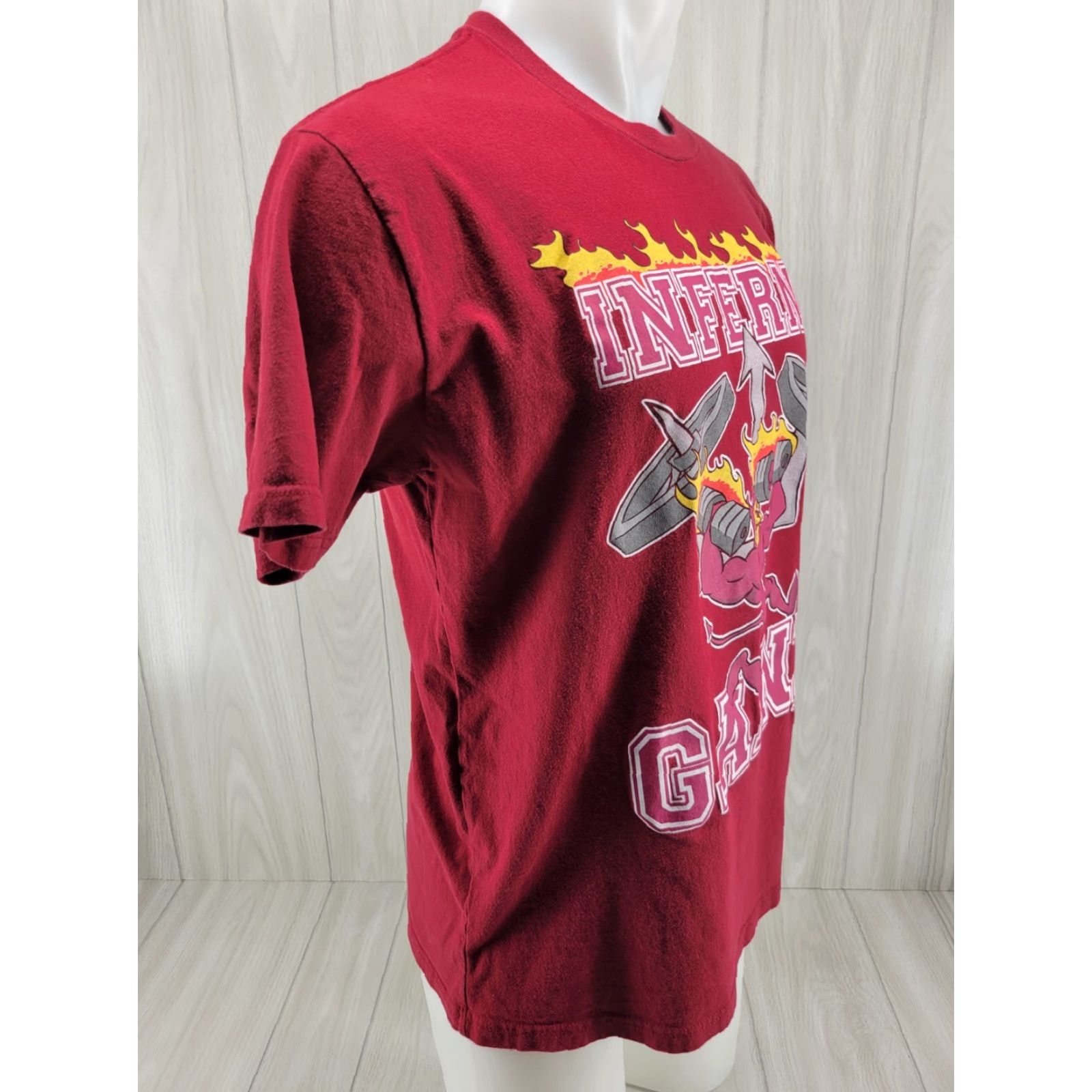 Next Level Flex Comics Inferno Games T-shirt Red Size Large Men's T-Shirt Short Sleeve Crew Neck Graphic Print Personalized Tee Preshrunk Heavy Cotton Size US L / EU 52-54 / 3 - 4 Thumbnail