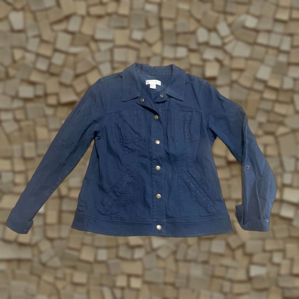 Vintage Christopher & Banks Jacket Women’s Size Small Blue Button Up Denim Jacket Size 28" / US 6 / IT 42 - 1 Thumbnail