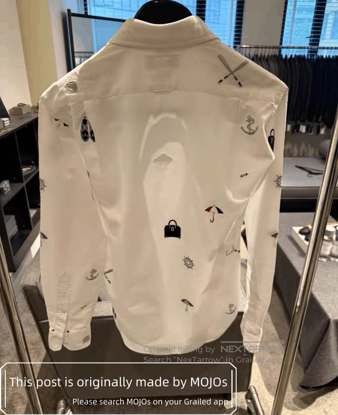 Thom Browne Sz 2 Thom Browne Drawing Things Pattern White Shirt. Size US M / EU 48-50 / 2 - 2 Thumbnail