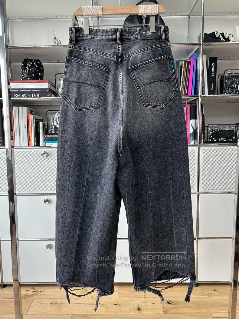 Balenciaga Balenciaga Trendy Heavy Distressed Low-Rise Washed Grey Wi Size 25" / US 0 / IT 36 - 2 Thumbnail