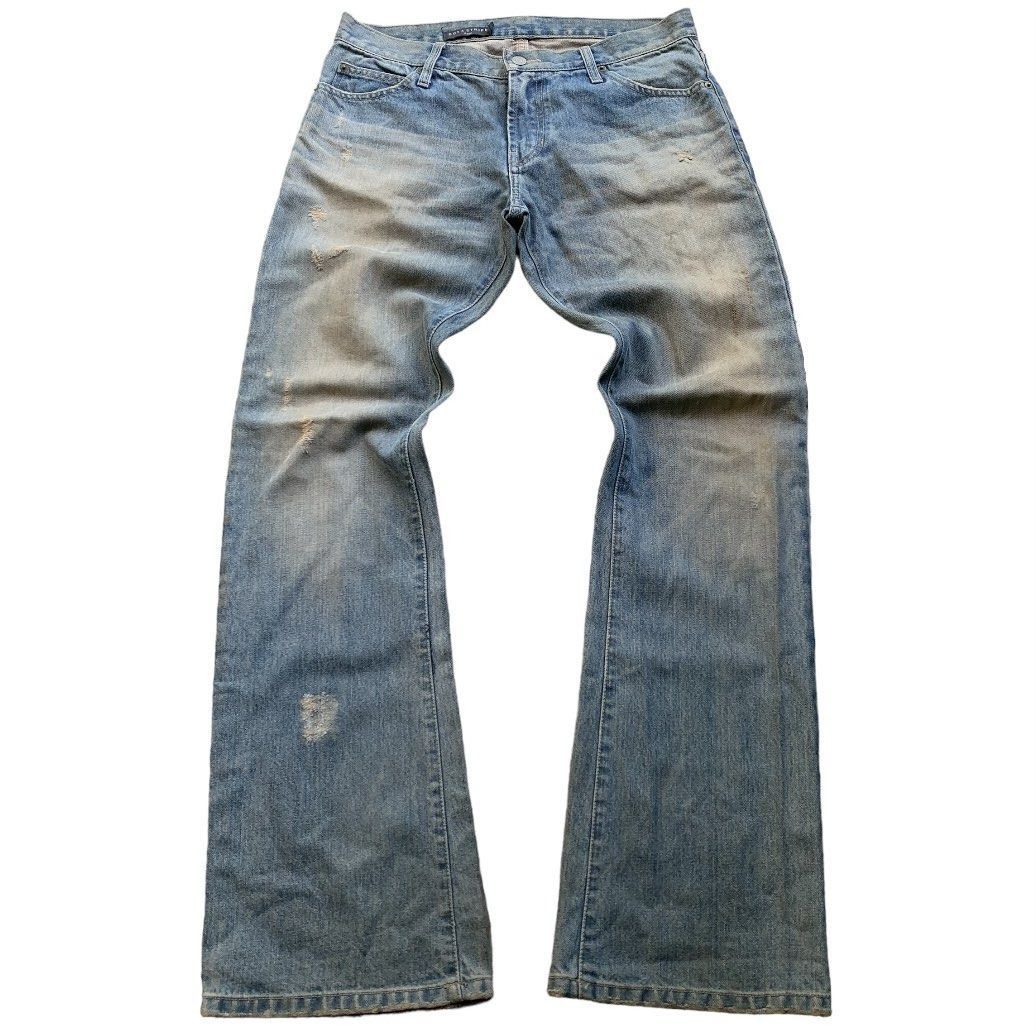 Hysteric Glamour × Japanese Brand × Tornado Mart Japan Flare riped fading denim Size US 34 / EU 50 - 1 Thumbnail