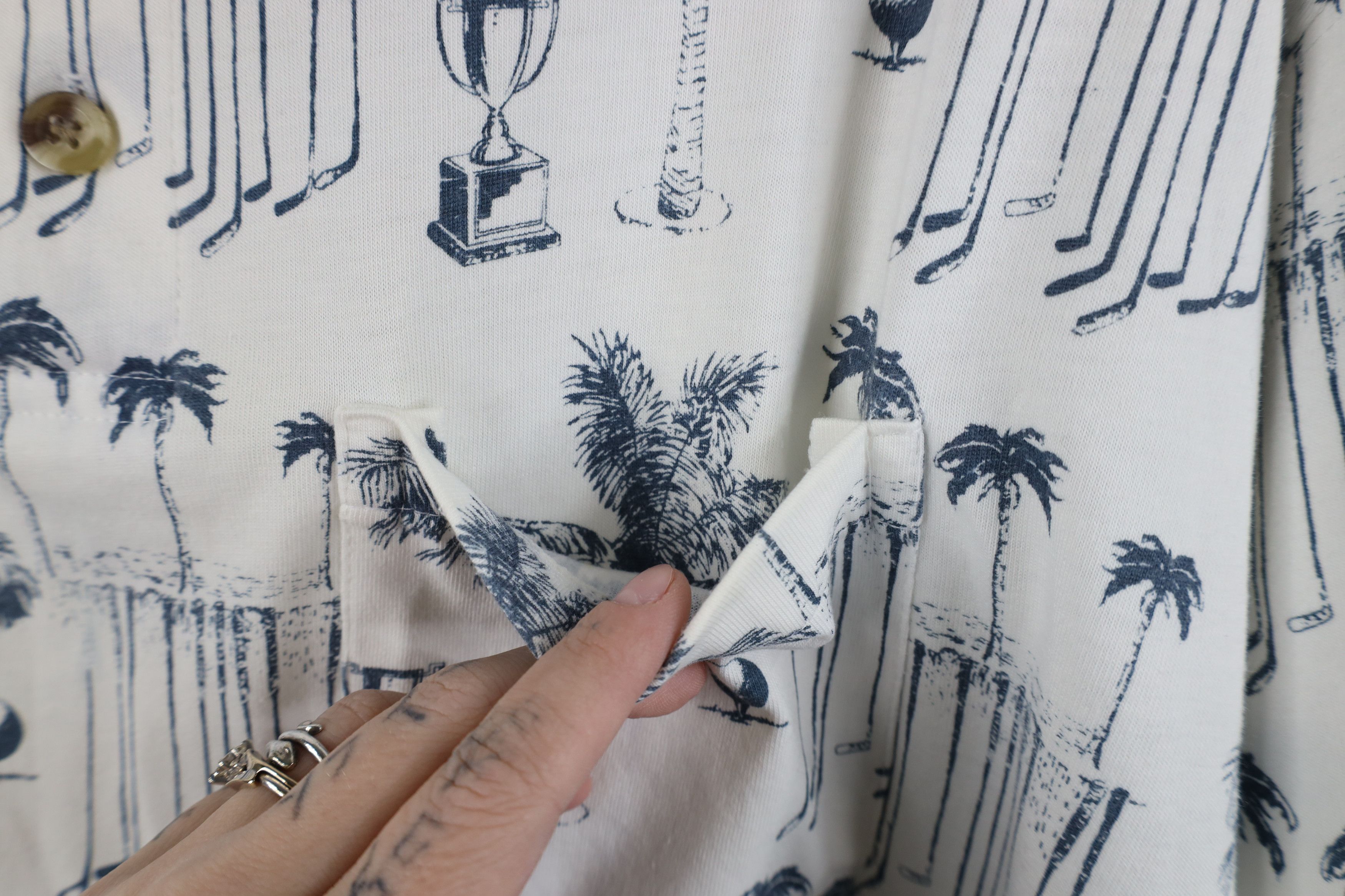 Vintage Vintage 90s Streetwear All Over Print Golf Polo Shirt Size US XXL / EU 58 / 5 - 6 Thumbnail