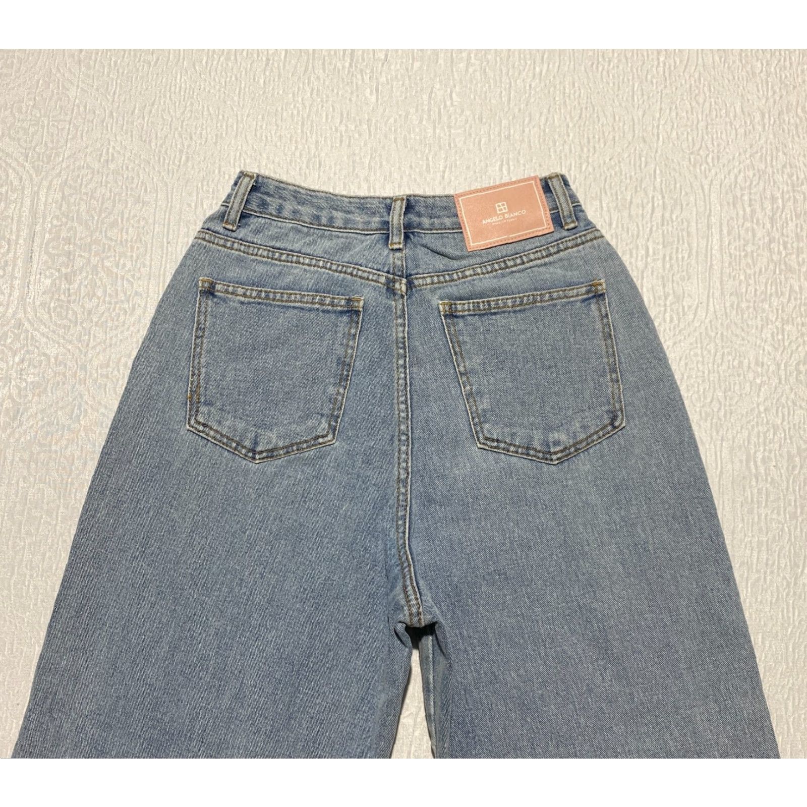 Vintage Angelo Bianco Jeans 5-Pocket Denim Blue Elastic Ankle 90s Grunge High Rise S Women's Size 42" / US 20 - 3 Thumbnail