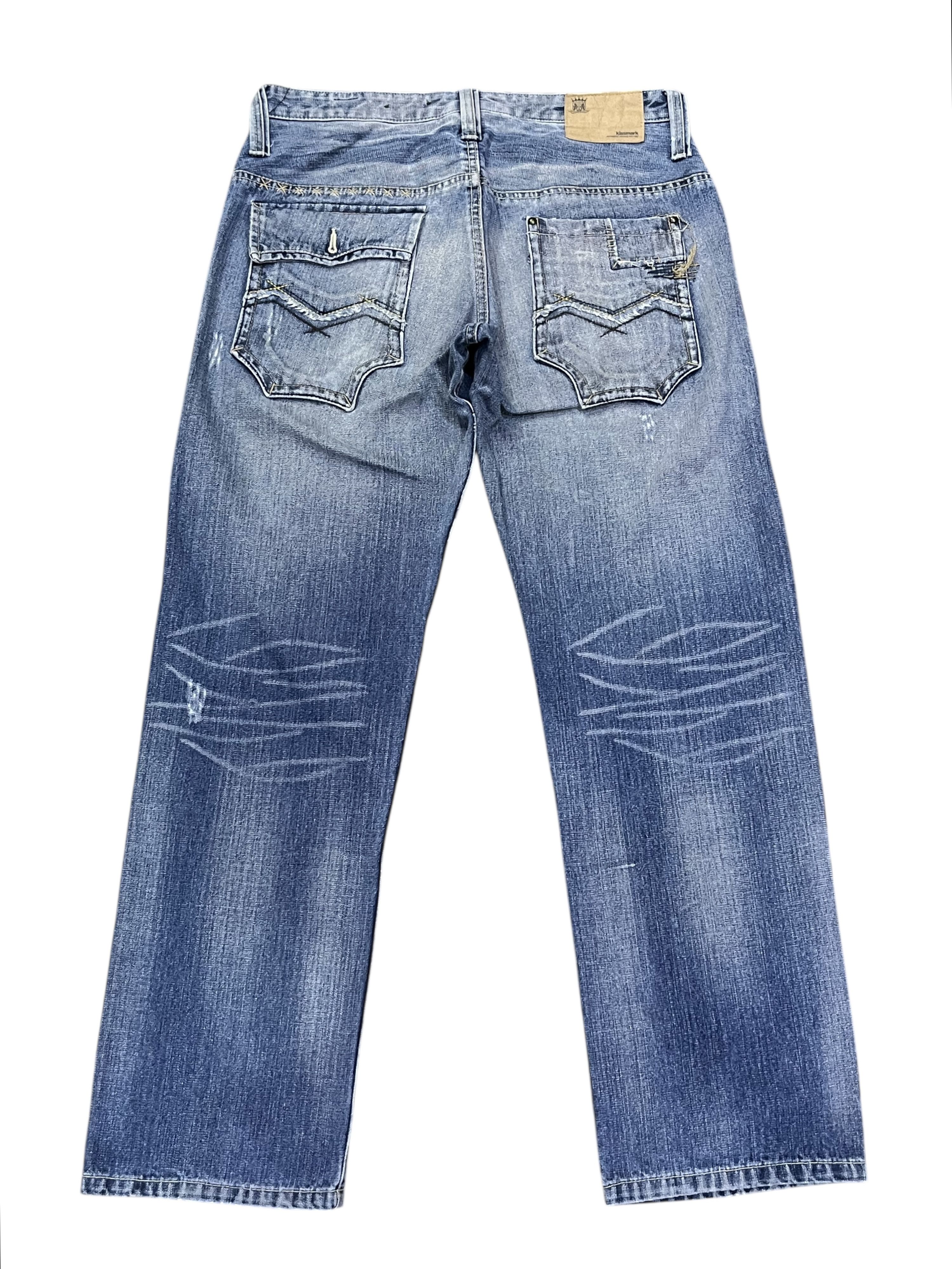 KISS 💋KISSMARK JAPAN Sick Design Half Double Waist Denim Jeans Size US 31 - 6 Thumbnail