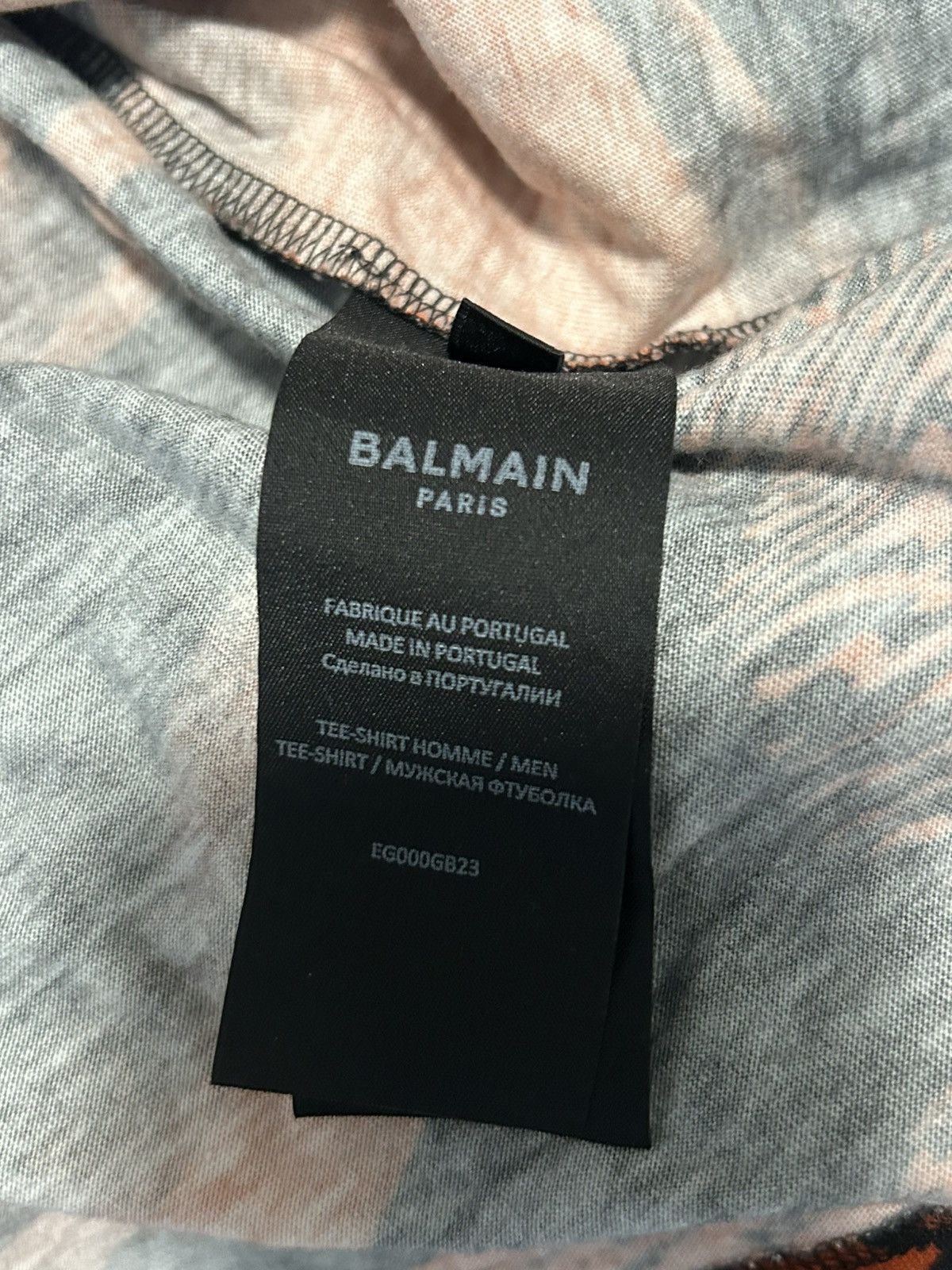 Balmain Balmain Paris Orange/Black Logo Tee Shirt Size US L / EU 52-54 / 3 - 4 Thumbnail