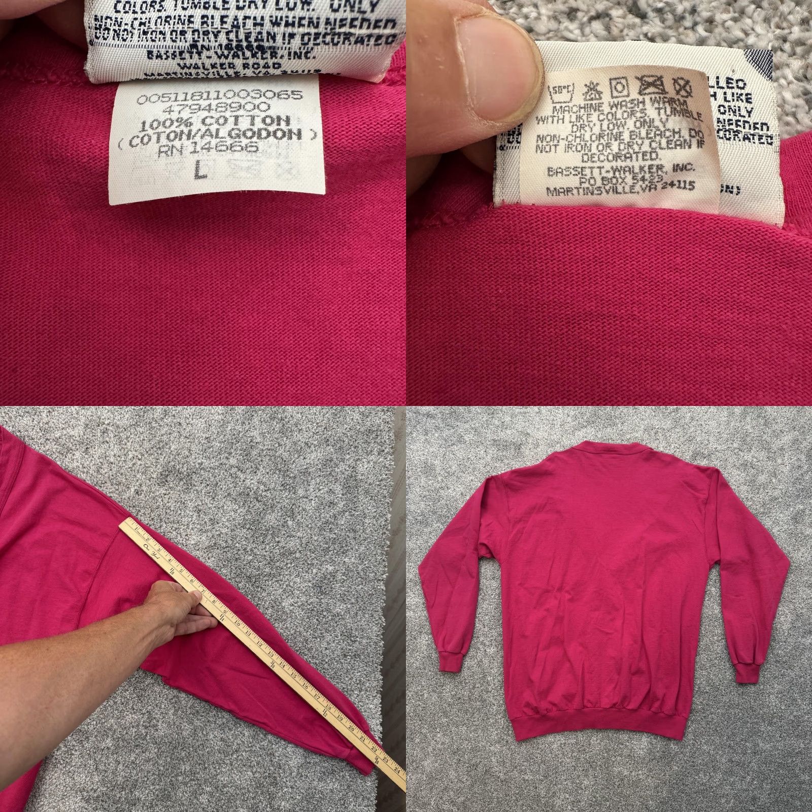 Lee VINTAGE Lee Cardigan Sweater Womens Large Pink Jersey Cotton USA 90s Size L / US 10 / IT 46 - 8 Thumbnail