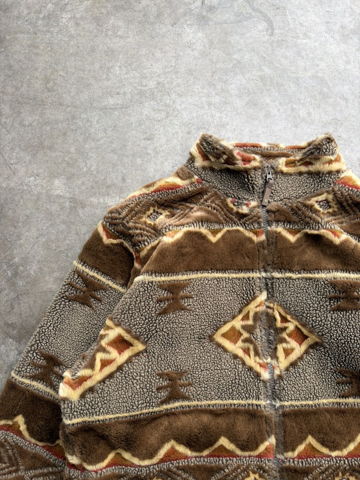 Woolrich Woolen Mills Vintage 90s Woolrich Western Fleece Tribal Aztec Jacket Size L / US 10 / IT 46 - 3 Thumbnail