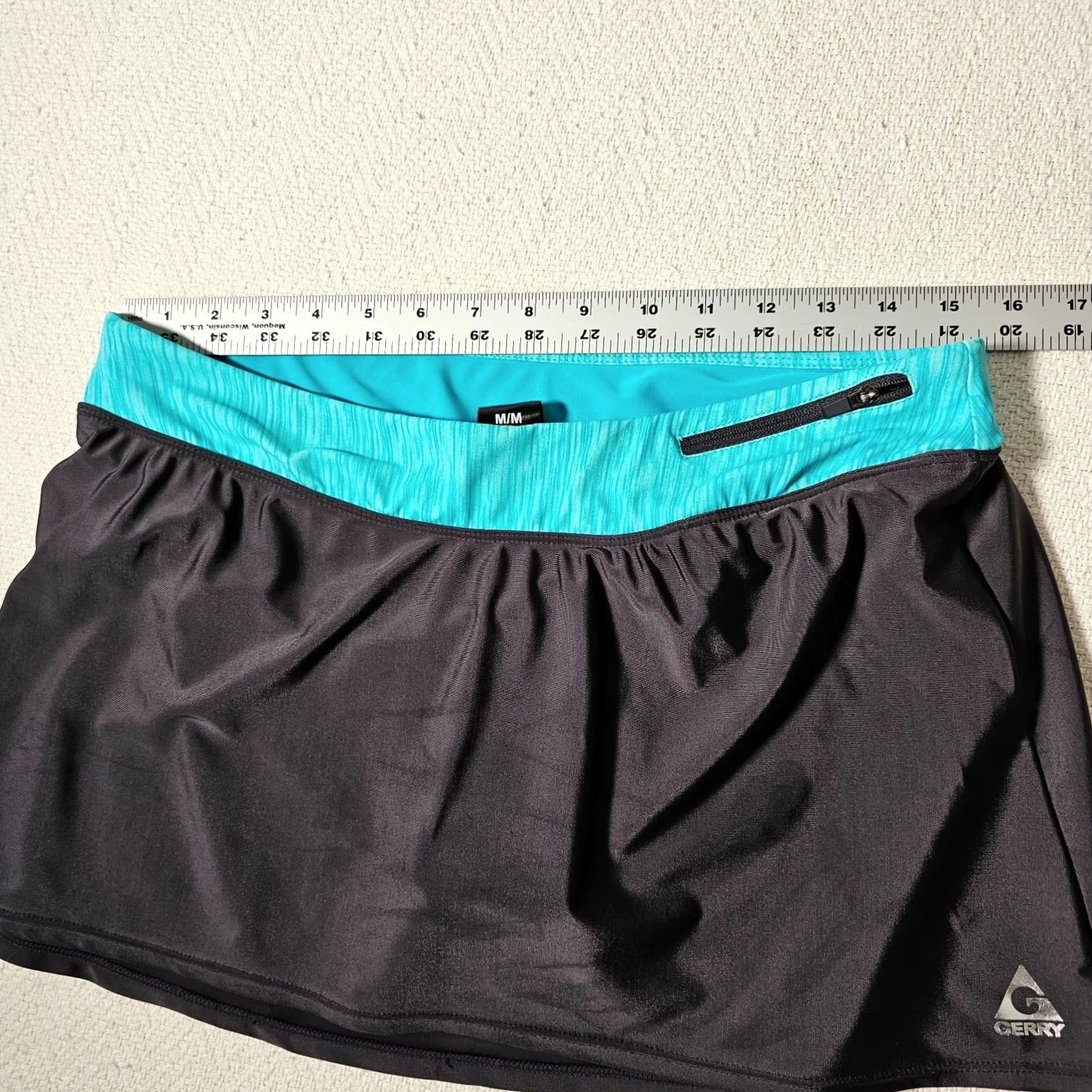 Altea Gerry Womens Skirt Athletic Short Skort Lined Pocket Black Teal M Waist 31 in Regular Size Medium Comfort Activewear Tennis Size 32" / US 10 / IT 46 - 4 Thumbnail