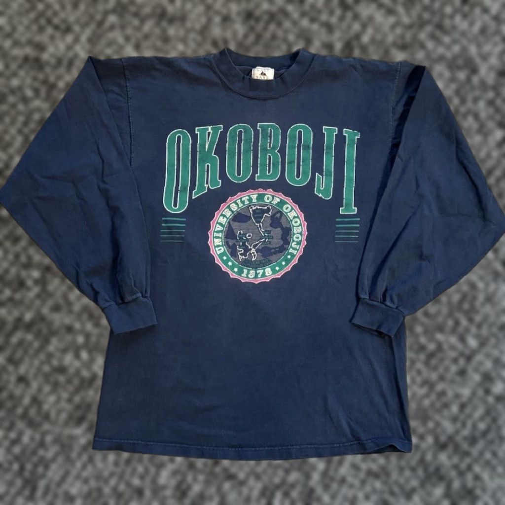 Vintage VINTAGE University Of Okoboji Galt Sand Long Sleeve T Shirt L Blue Men's 90s Logo Shirt Size US L / EU 52-54 / 3 - 1 Thumbnail