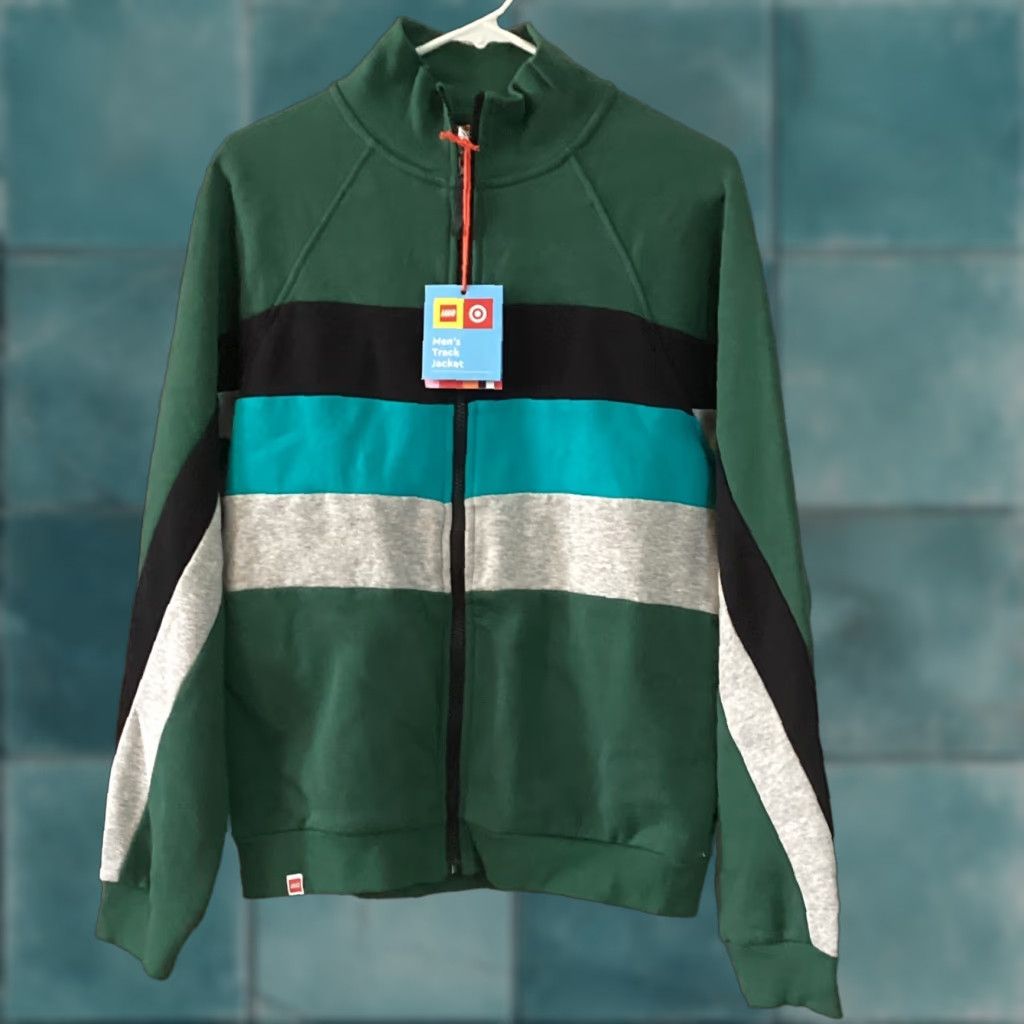 LEGO LEGO x Target Track Jacket Men S Green Color Block Stripe Full Zip Logo Active Shirt Size US S / EU 44-46 / 1 - 1 Thumbnail