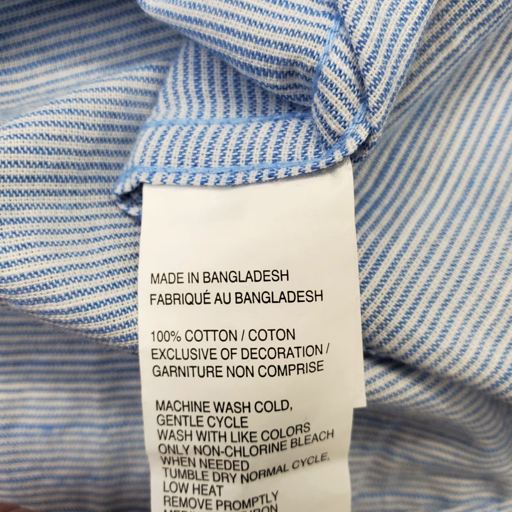 Izod IZOD Saltwater Shirt Mens Small Blue Pinstripe Short Sleeve Button-Up Size US S / EU 44-46 / 1 - 7 Thumbnail