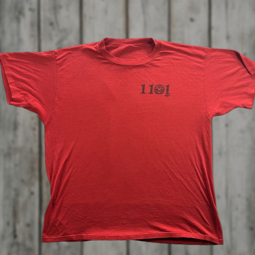Vintage VINTAGE CWA Union Graphic T-Shirt Men XL Red 90s Workwear Vintage Communications Size US XL / EU 56 / 4 - 1 Thumbnail