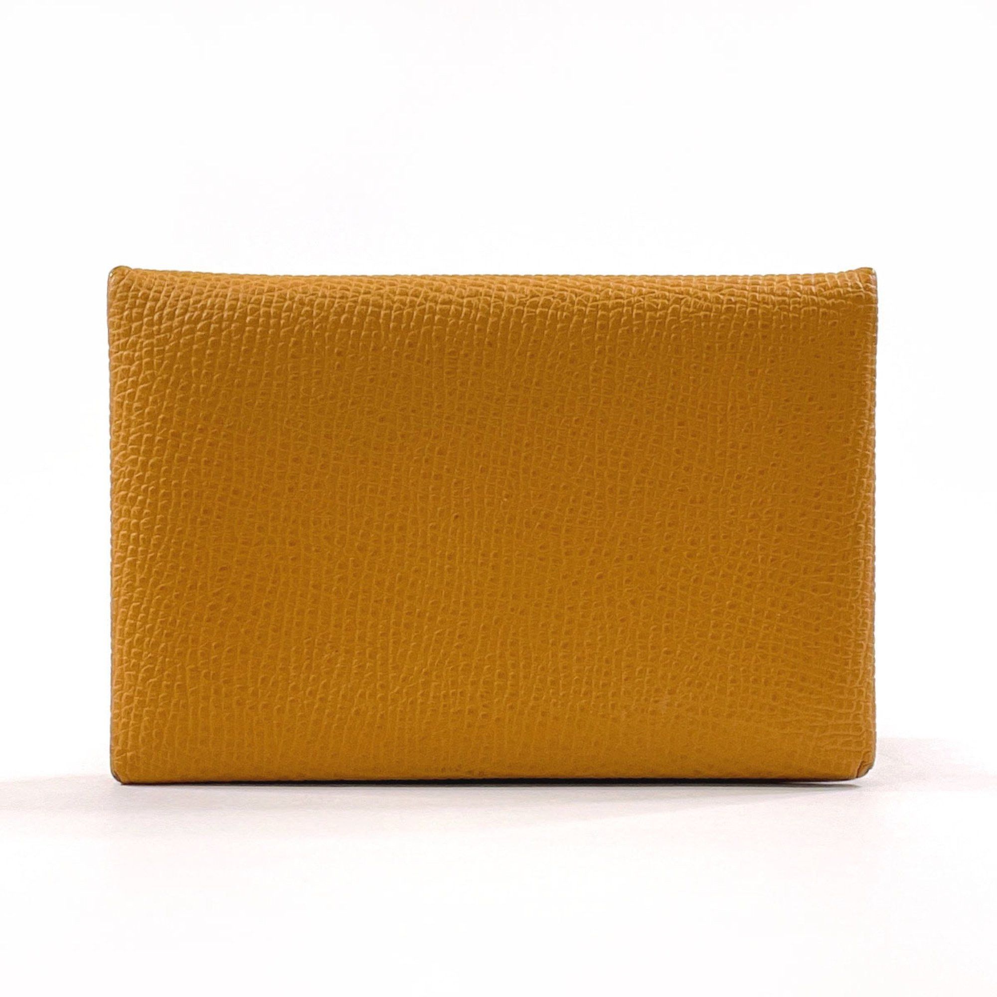 image of Hermes Calvi Used Card Case Vaux Epson Hermes Men's Women's Brown