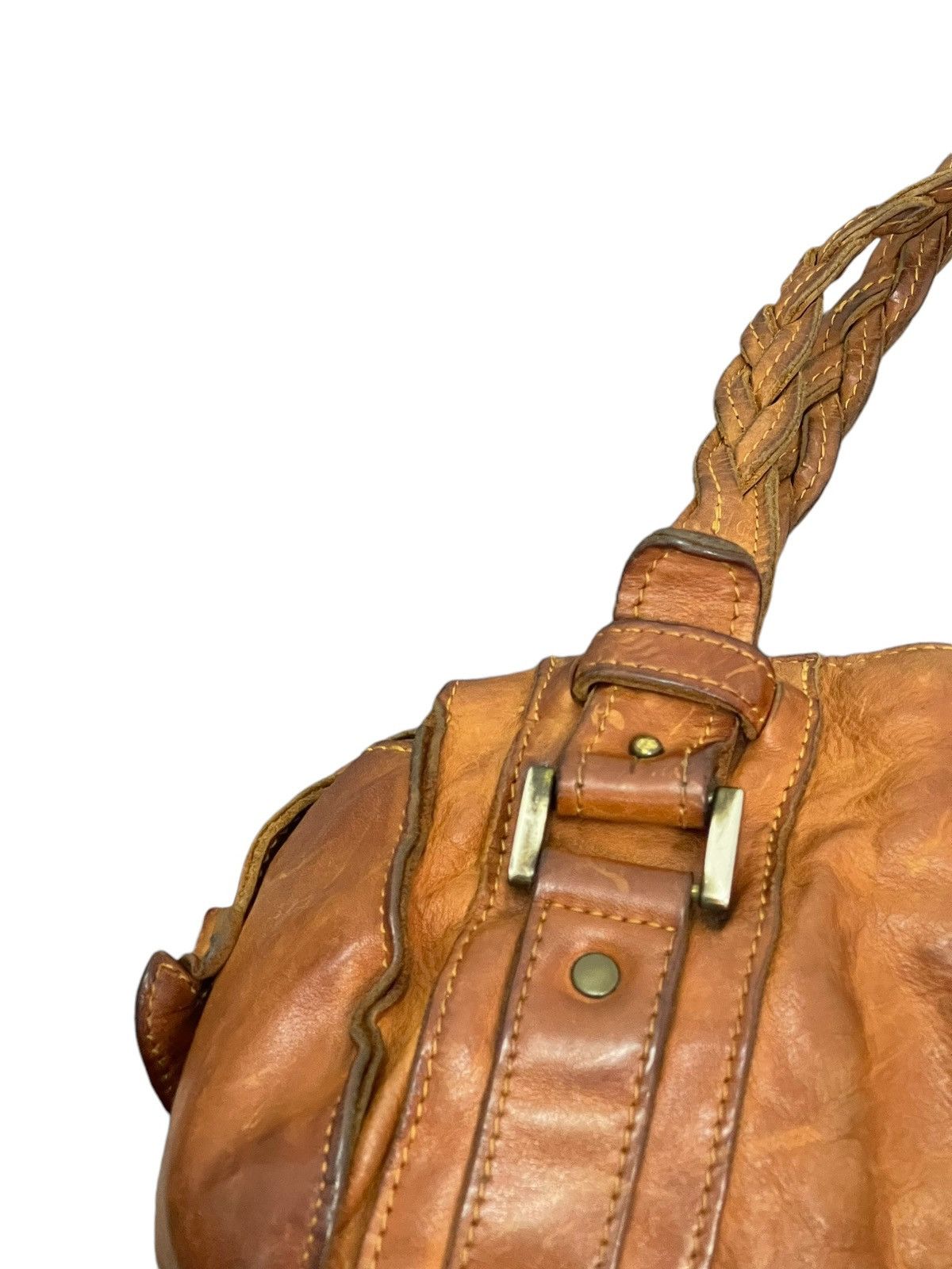 Genuine Leather Full Leather Patina Unknown Japan Tote Shoulder Bag 4🟩 Size ONE SIZE - 13 Thumbnail